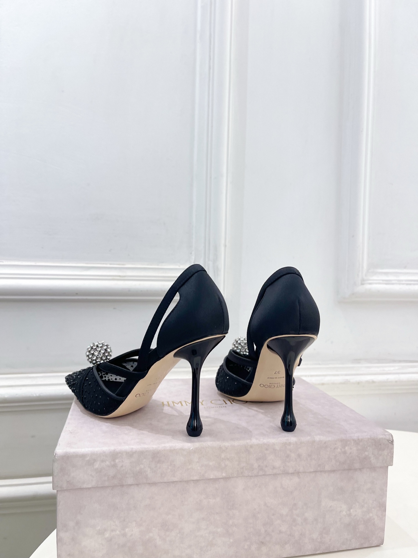 JimmyChoo 吉米周 26𝐬𝐬 ——— ✨ 2026春夏新品 专柜最新JC水钻球网纱尖头高跟 JimmyChoo 吉米周 26𝐬𝐬 ——— ✨ 2026春夏新品 专柜最新JC水钻球网纱尖头高跟