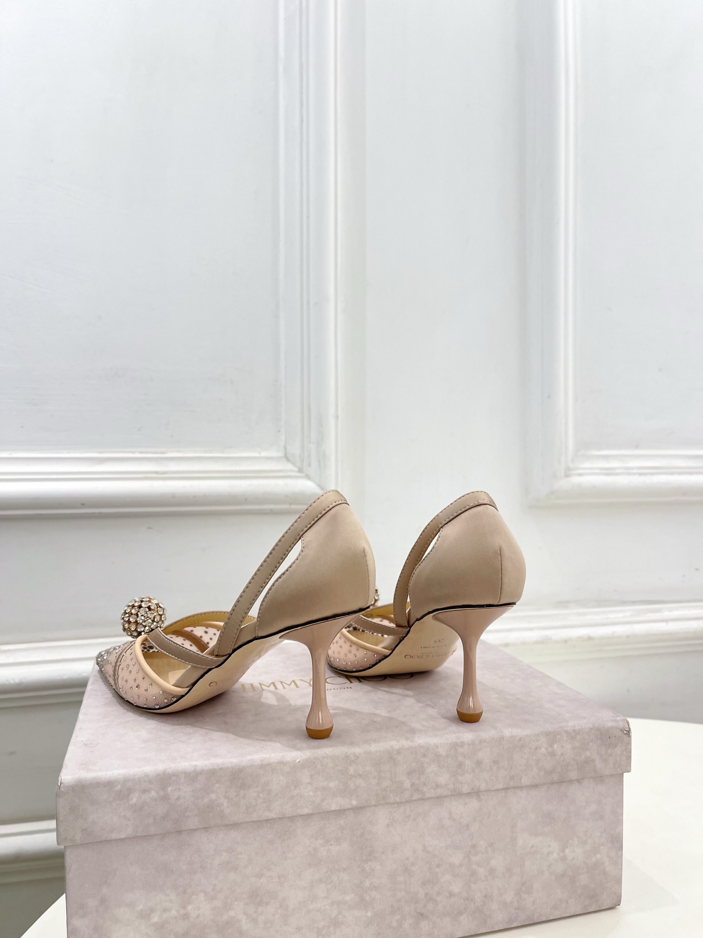 JimmyChoo 吉米周 26𝐬𝐬 ——— ✨ 2026春夏新品 专柜最新JC水钻球网纱尖头高跟 JimmyChoo 吉米周 26𝐬𝐬 ——— ✨ 2026春夏新品 专柜最新JC水钻球网纱尖头高跟