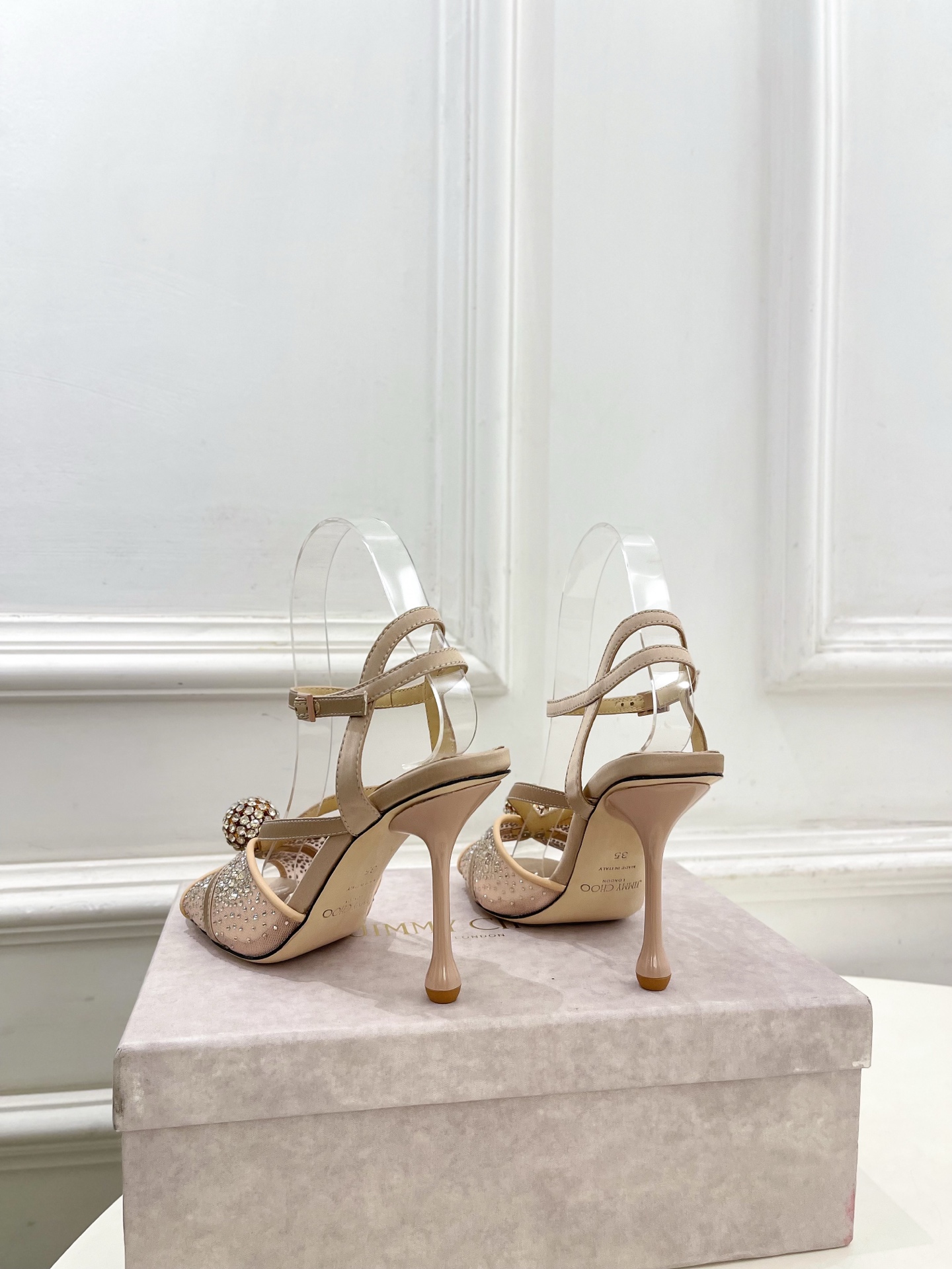 JimmyChoo 吉米周 26𝐬𝐬 ——— ✨ 2026春夏新品 专柜最新JC水钻球网纱高跟凉鞋 JimmyChoo 吉米周 26𝐬𝐬 ——— ✨ 2026春夏新品 专柜最新JC水钻球网纱高跟凉鞋