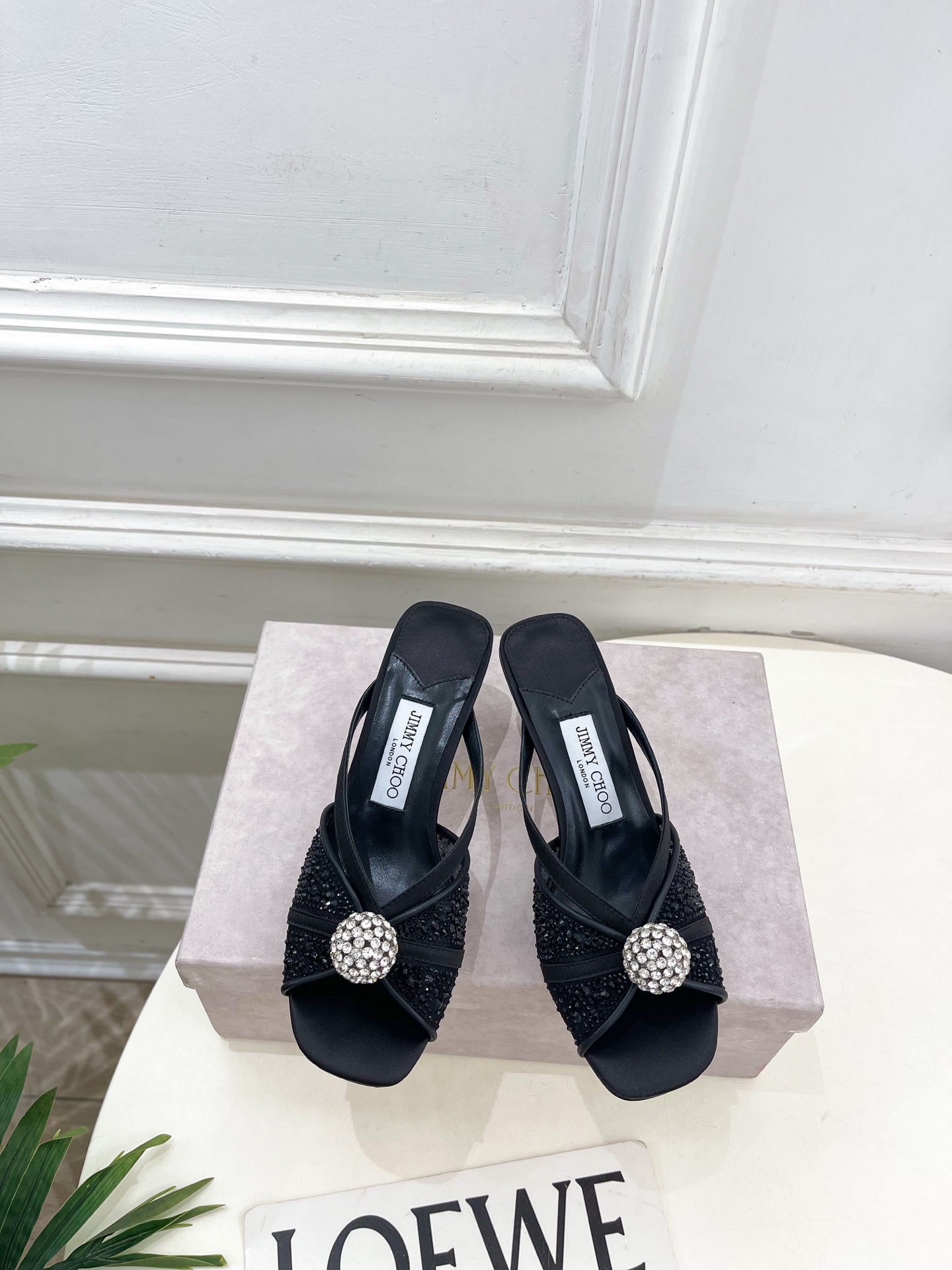 JimmyChoo 吉米周 26𝐬𝐬 ———    ✨ 2026春夏新品 专柜最新JC水钻球网纱高跟拖鞋