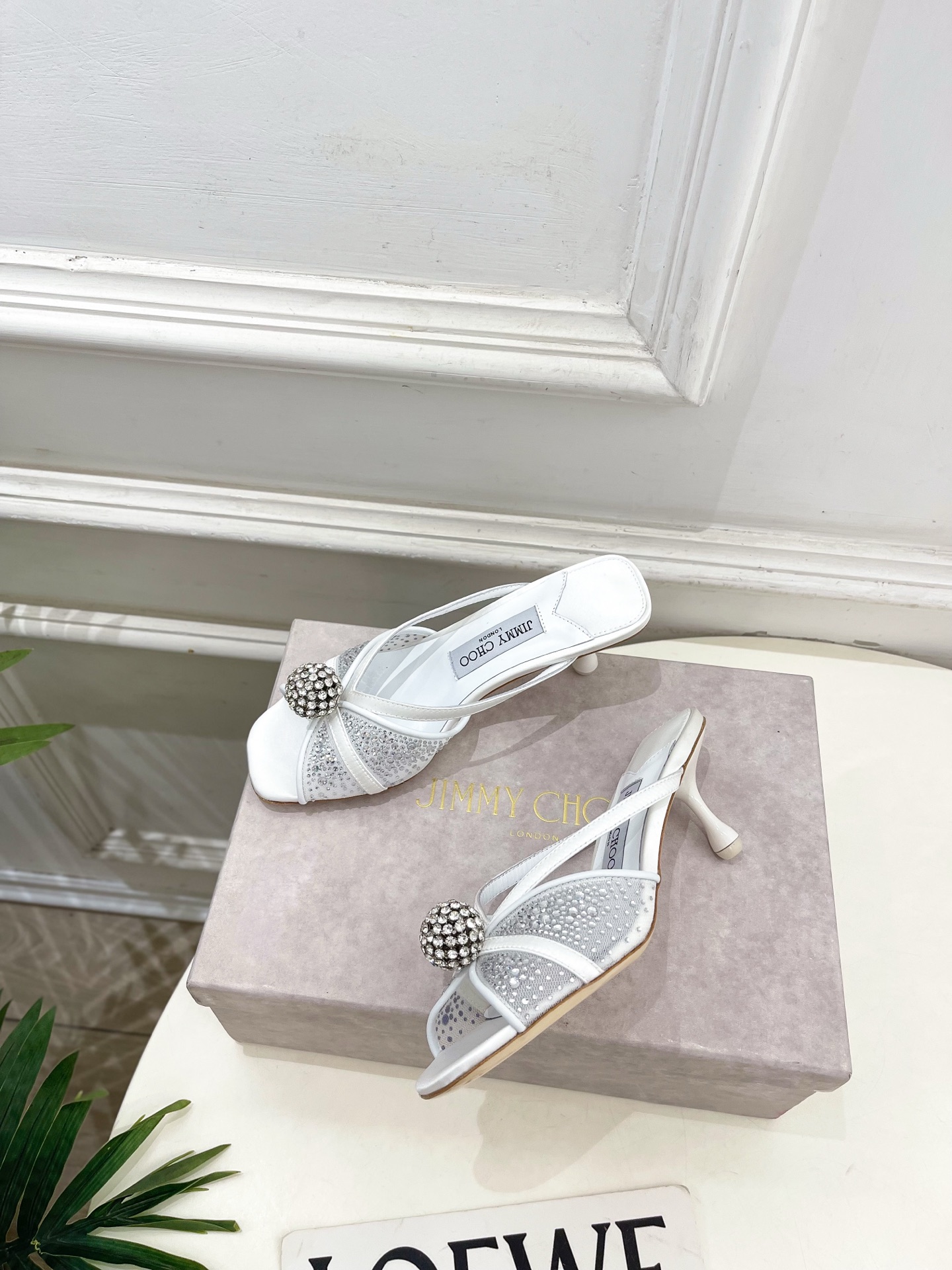 JimmyChoo 吉米周 26𝐬𝐬 ———    ✨ 2026春夏新品 专柜最新JC水钻球网纱高跟拖鞋