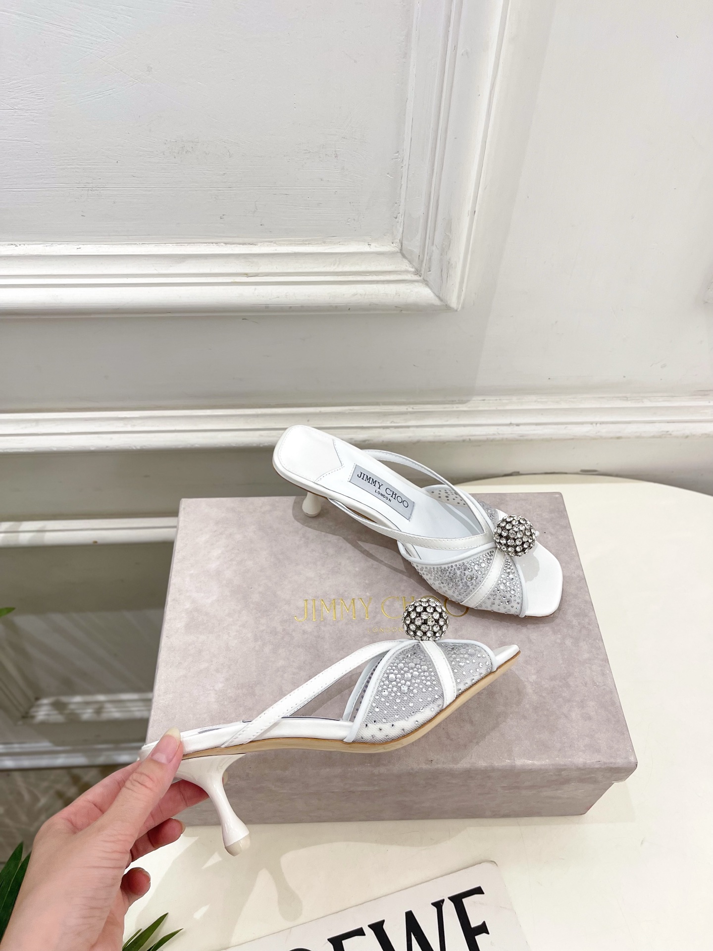 JimmyChoo 吉米周 26𝐬𝐬 ———    ✨ 2026春夏新品 专柜最新JC水钻球网纱高跟拖鞋