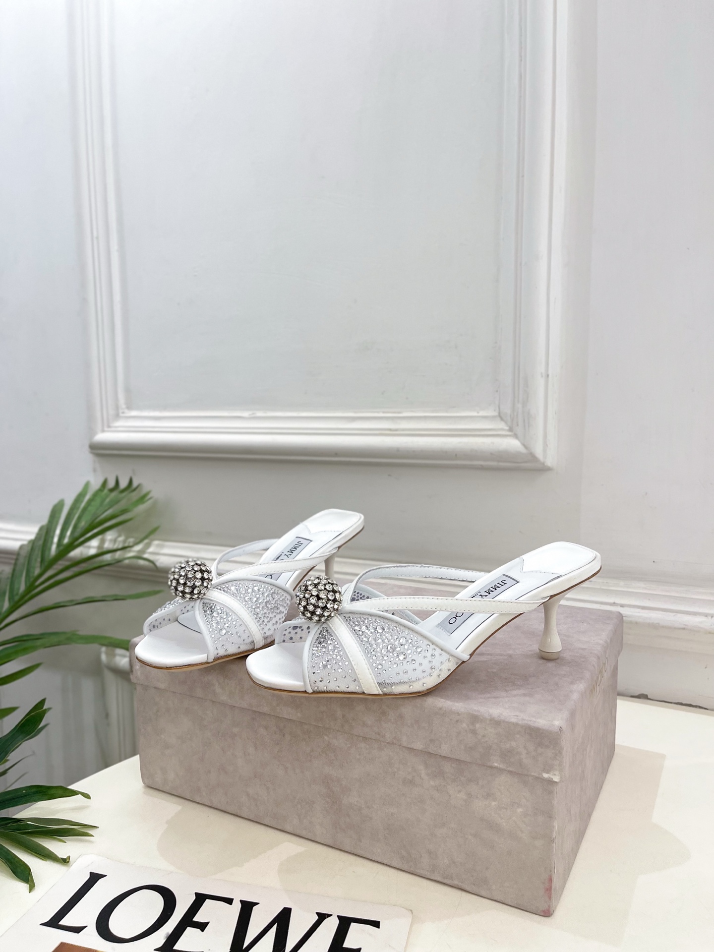 JimmyChoo 吉米周 26𝐬𝐬 ———    ✨ 2026春夏新品 专柜最新JC水钻球网纱高跟拖鞋