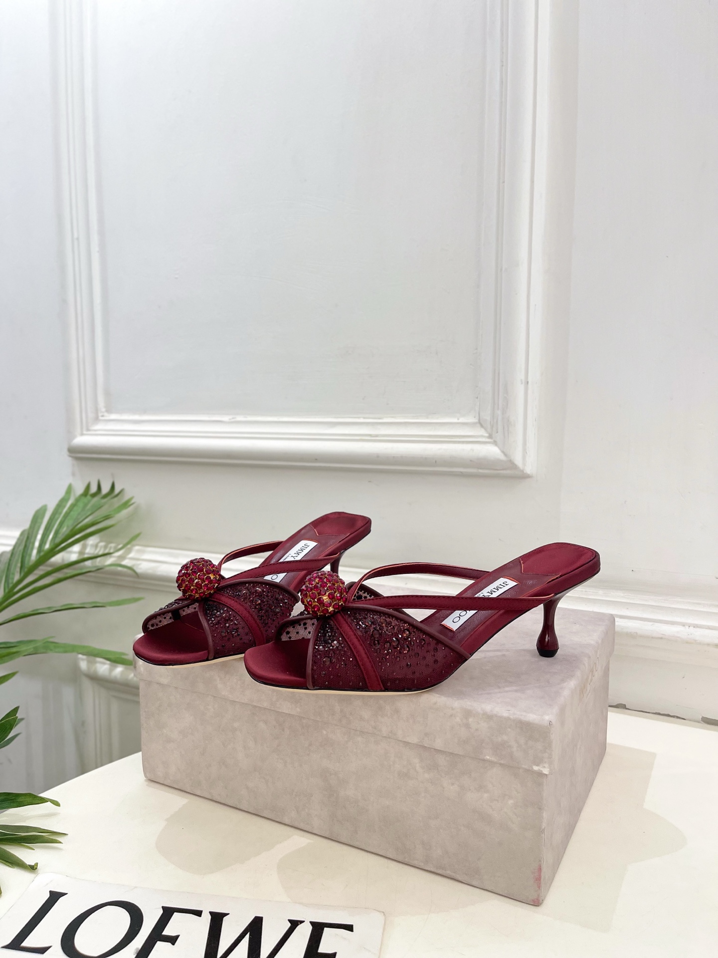 JimmyChoo 吉米周 26𝐬𝐬 ———    ✨ 2026春夏新品 专柜最新JC水钻球网纱高跟拖鞋