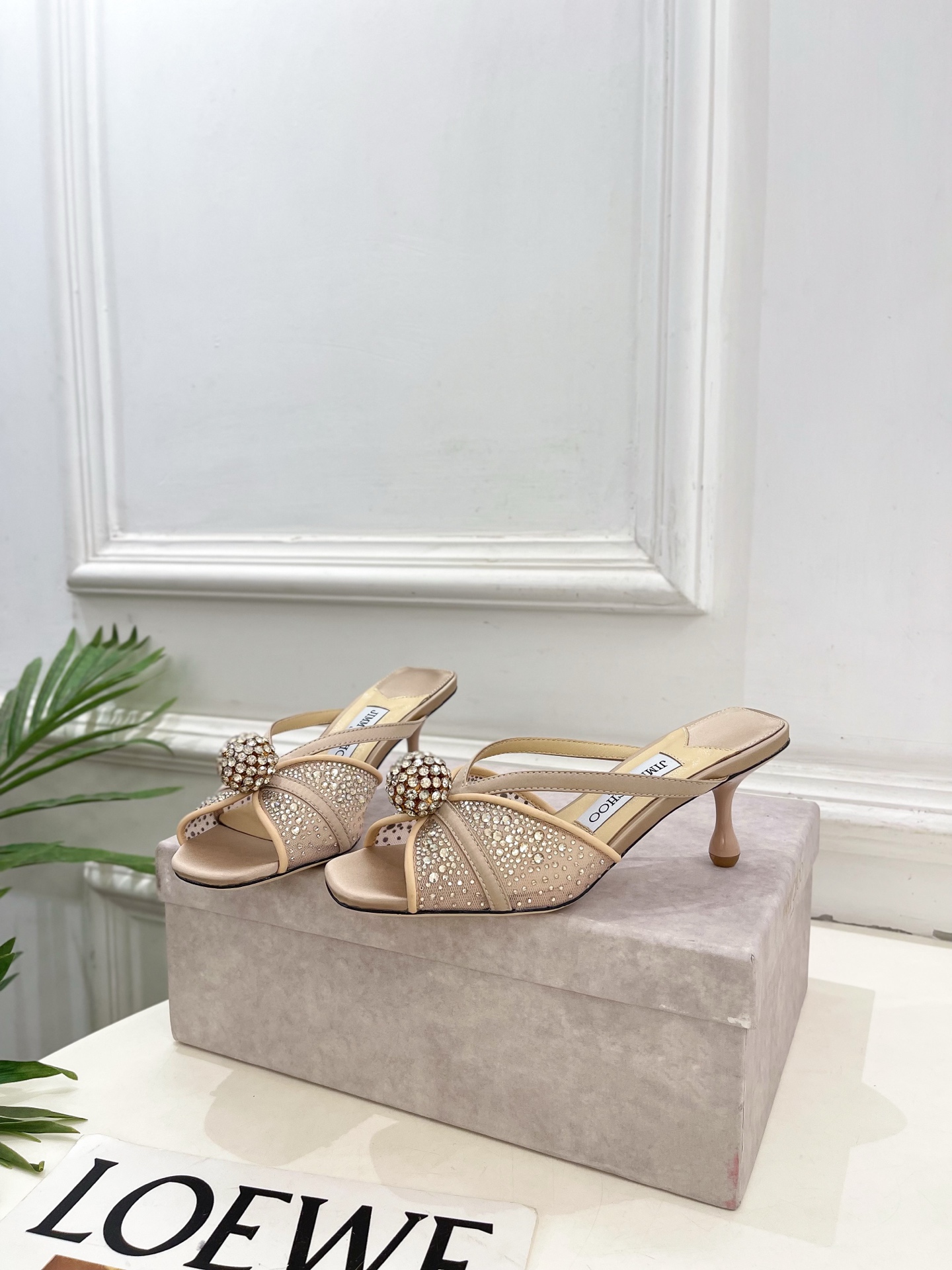 JimmyChoo 吉米周 26𝐬𝐬 ——— ✨ 2026春夏新品 专柜最新JC水钻球网纱高跟拖鞋 JimmyChoo 吉米周 26𝐬𝐬 ——— ✨ 2026春夏新品 专柜最新JC水钻球网纱高跟拖鞋
