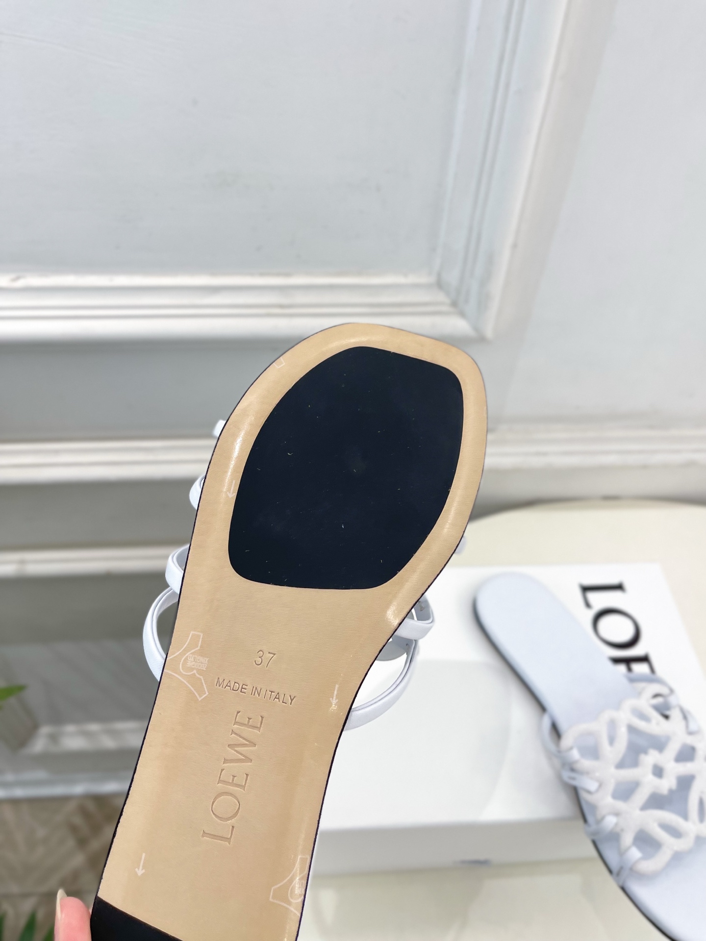 LOEWE 罗意威 2026春夏新品  Petal Anagram镂空水钻小猫跟拖鞋—————————L