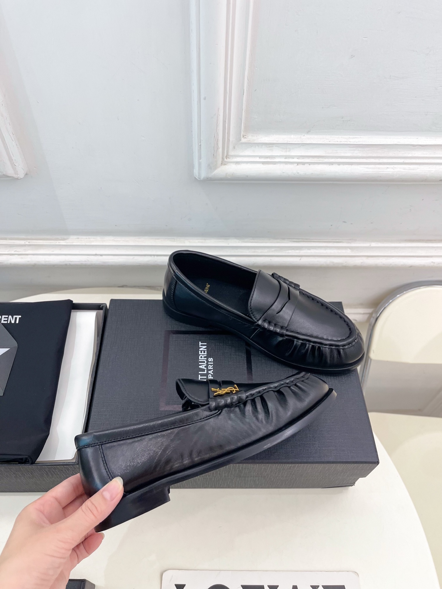 SAIN*LAURENT  圣罗兰  26𝐬𝐬 ☘️2026春夏新品LE LOAFER褶皱乐福鞋 小皮鞋