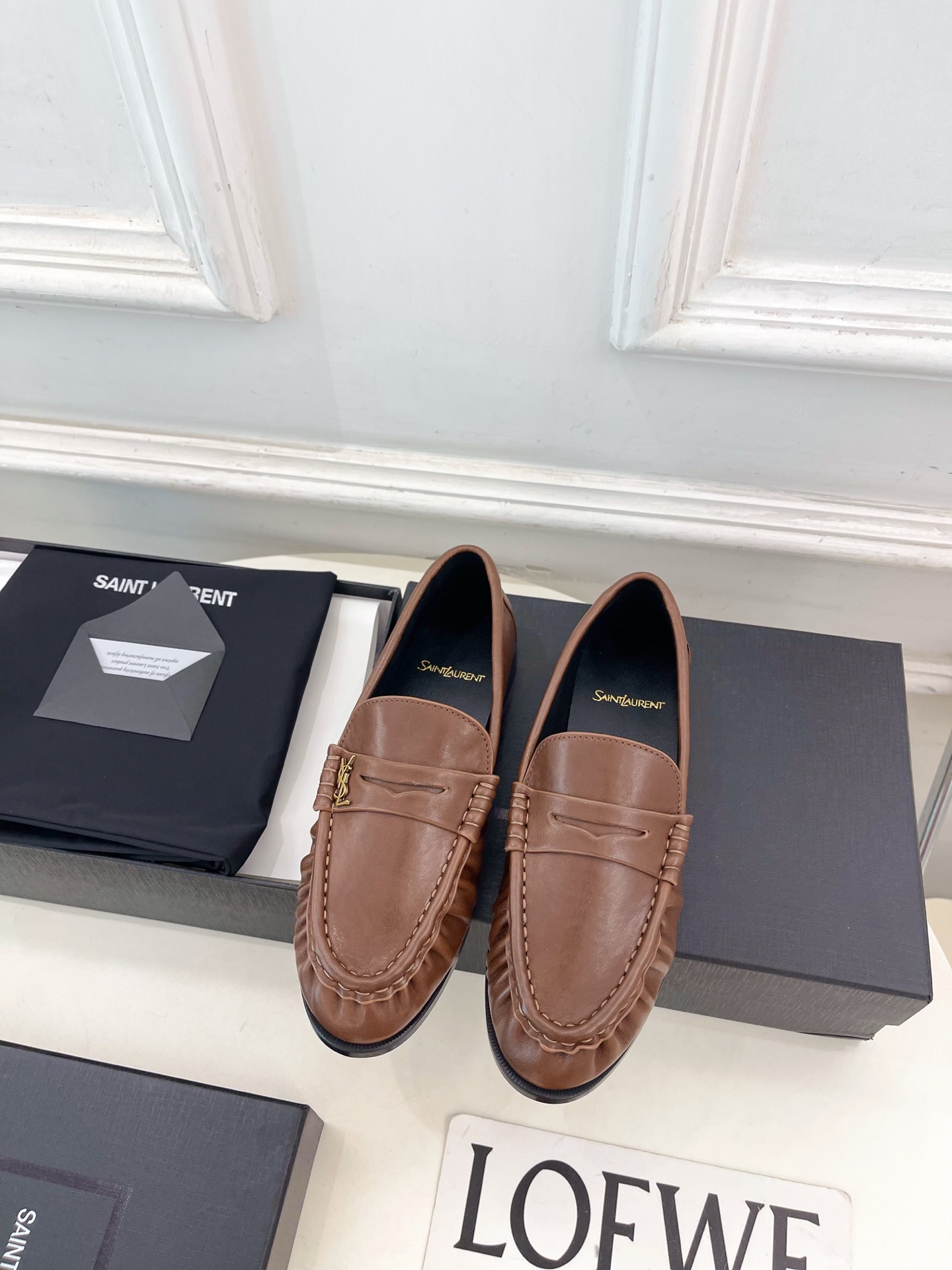 SAIN*LAURENT  圣罗兰  26𝐬𝐬 ☘️2026春夏新品LE LOAFER褶皱乐福鞋 小皮鞋