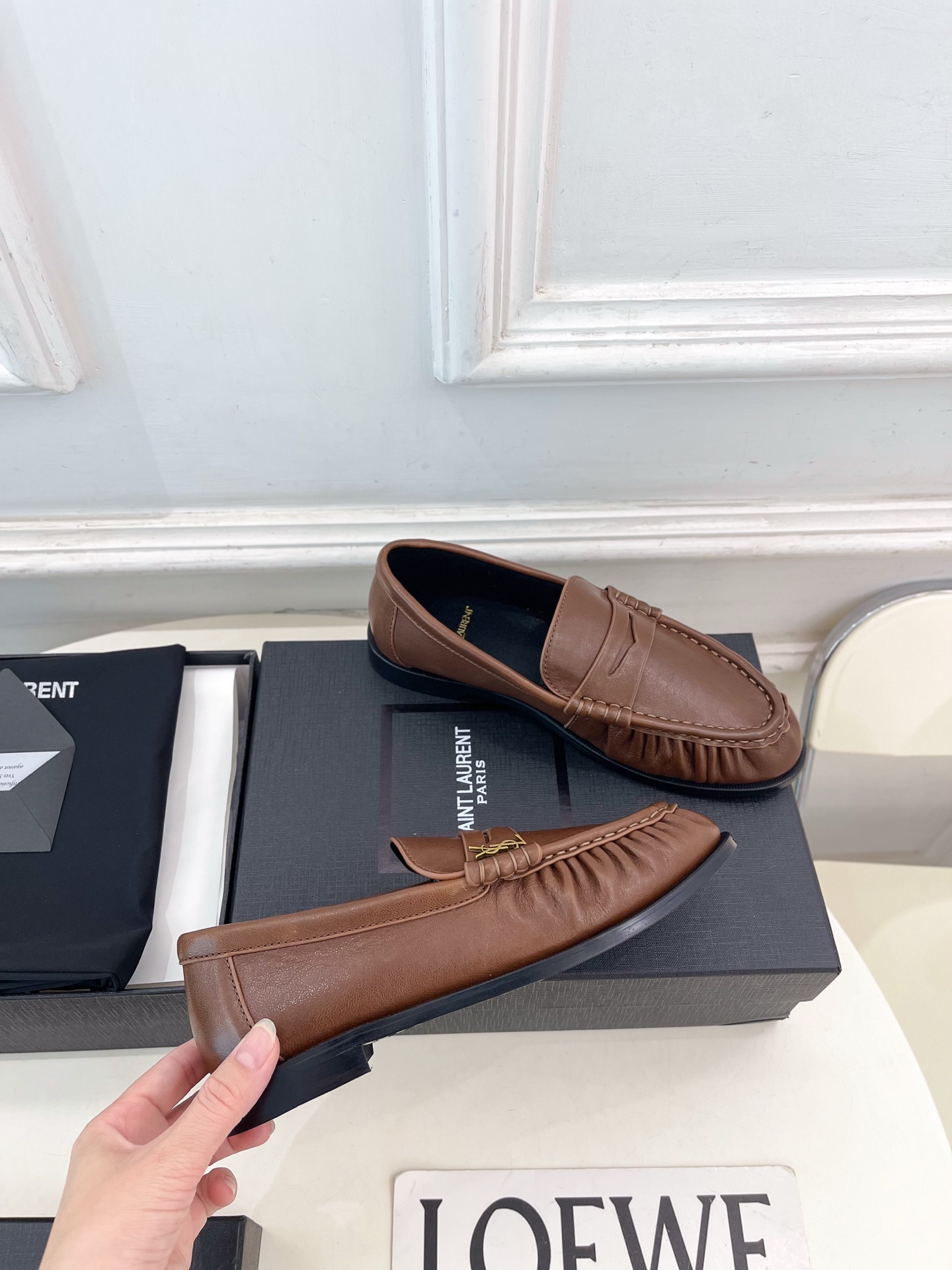 SAIN*LAURENT  圣罗兰  26𝐬𝐬 ☘️2026春夏新品LE LOAFER褶皱乐福鞋 小皮鞋