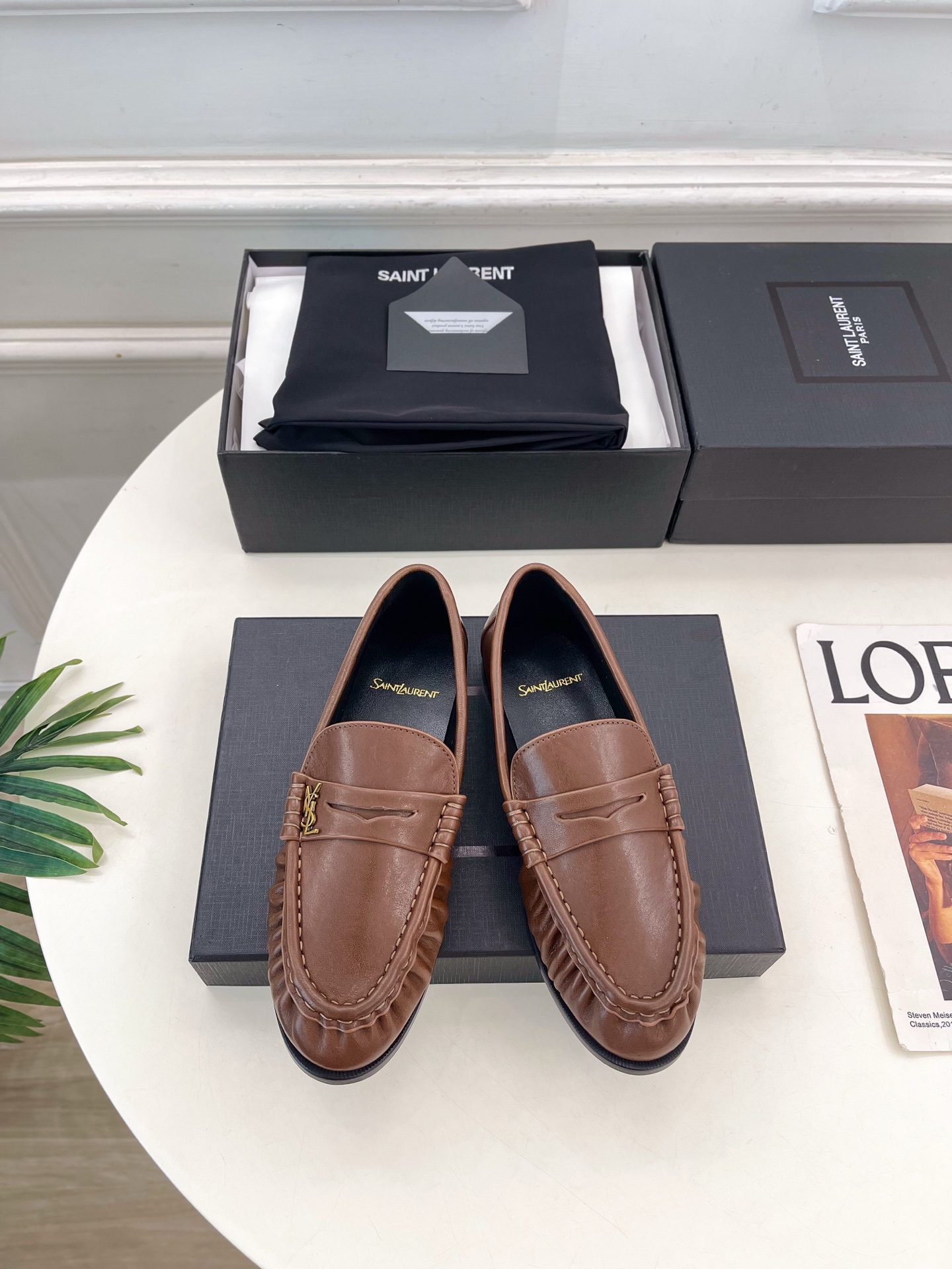 SAIN*LAURENT  圣罗兰  26𝐬𝐬 ☘️2026春夏新品LE LOAFER褶皱乐福鞋 小皮鞋