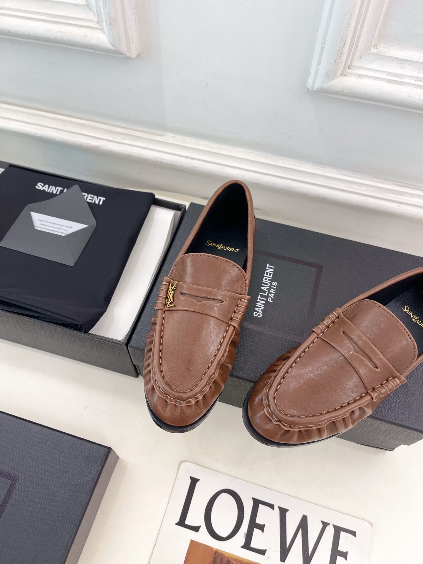 SAIN*LAURENT  圣罗兰  26𝐬𝐬 ☘️2026春夏新品LE LOAFER褶皱乐福鞋 小皮鞋