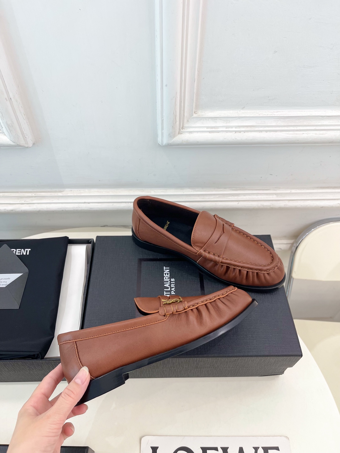 SAIN*LAURENT  圣罗兰  26𝐬𝐬 ☘️2026春夏新品LE LOAFER褶皱乐福鞋 小皮鞋