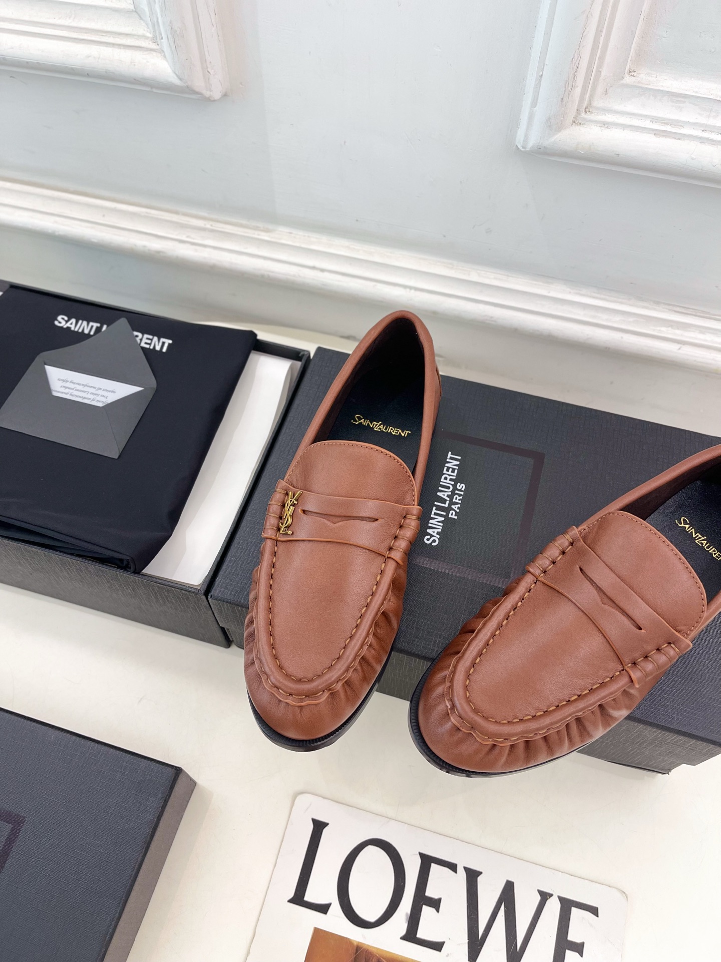SAIN*LAURENT  圣罗兰  26𝐬𝐬 ☘️2026春夏新品LE LOAFER褶皱乐福鞋 小皮鞋