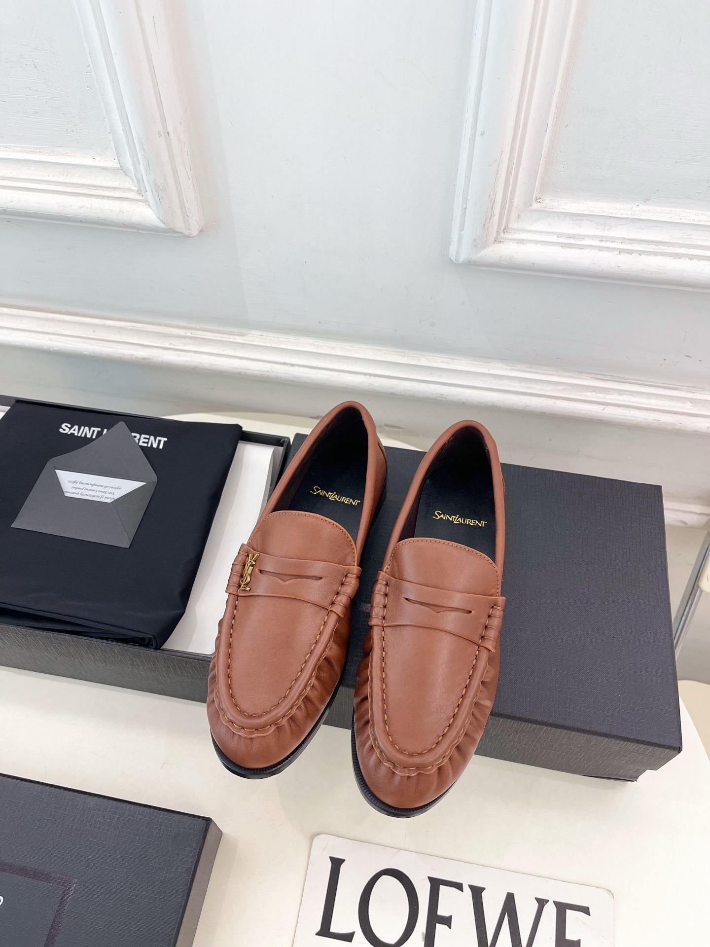 SAIN*LAURENT  圣罗兰  26𝐬𝐬 ☘️2026春夏新品LE LOAFER褶皱乐福鞋 小皮鞋