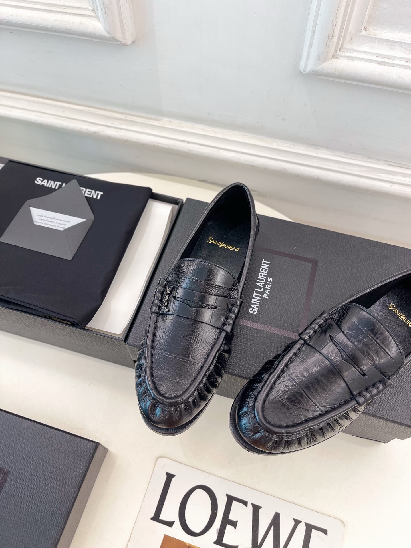 SAIN*LAURENT  圣罗兰  26𝐬𝐬 ☘️2026春夏新品LE LOAFER褶皱乐福鞋 小皮鞋