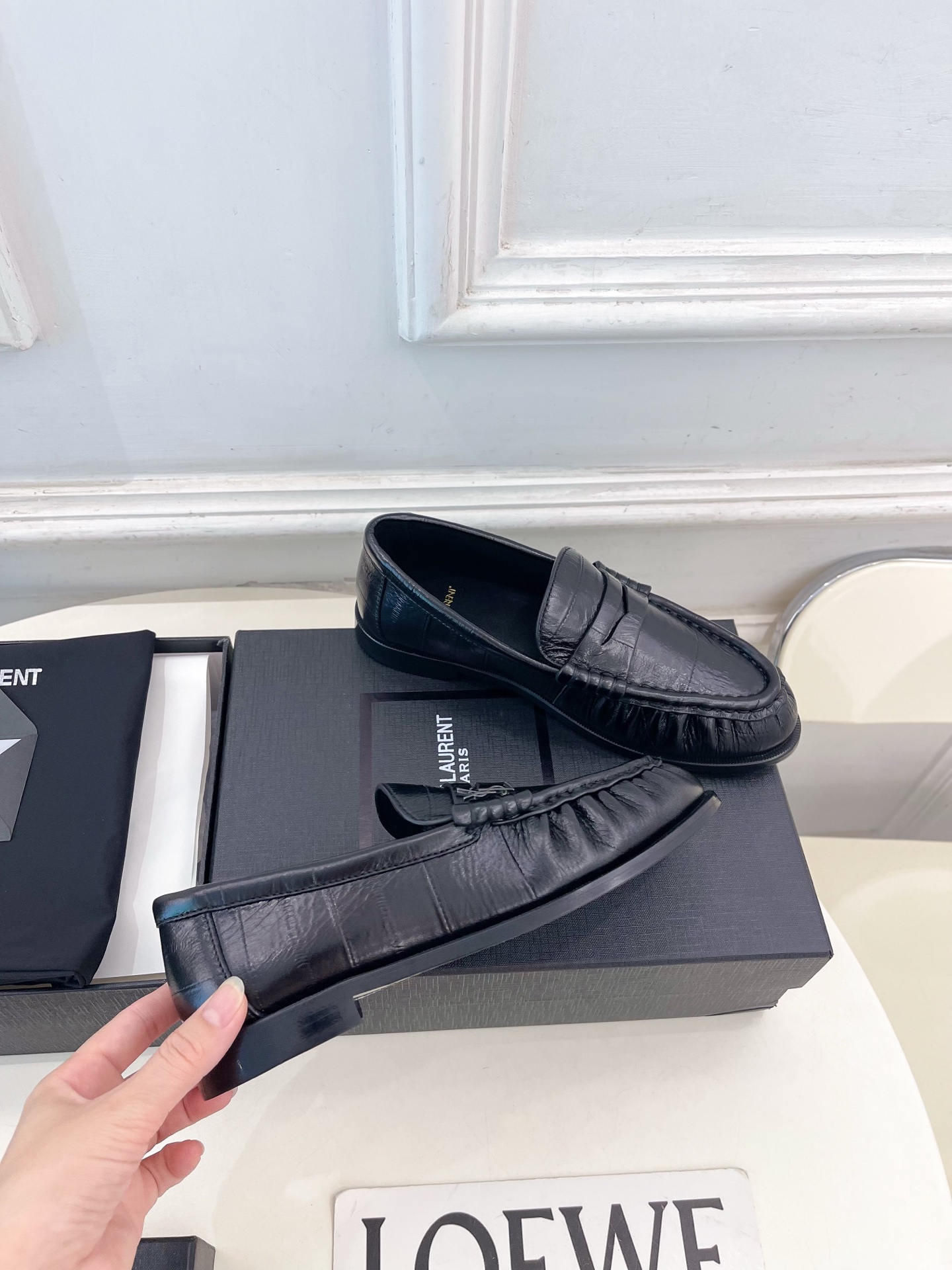 SAIN*LAURENT  圣罗兰  26𝐬𝐬 ☘️2026春夏新品LE LOAFER褶皱乐福鞋 小皮鞋