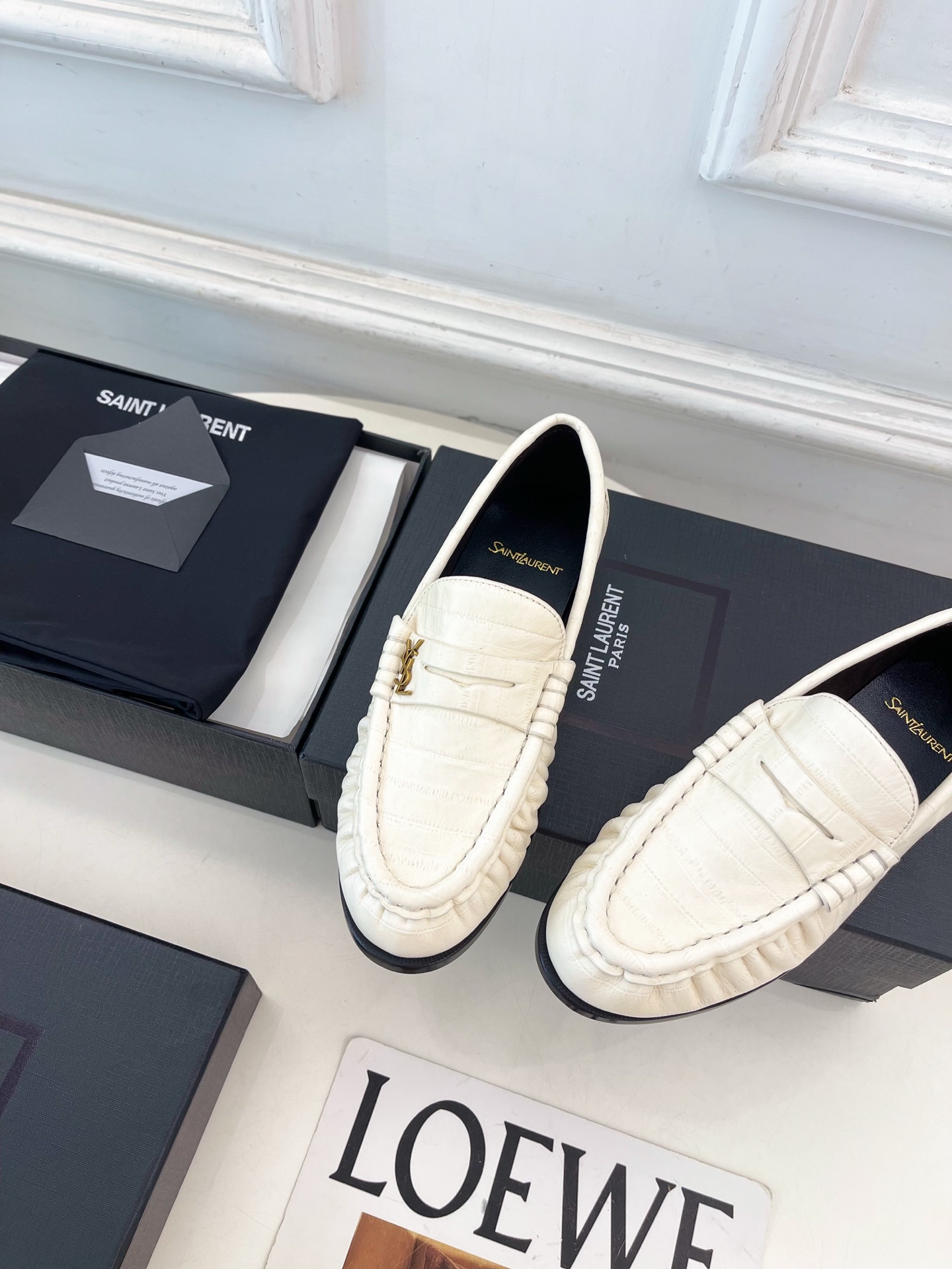 SAIN*LAURENT  圣罗兰  26𝐬𝐬 ☘️2026春夏新品LE LOAFER褶皱乐福鞋 小皮鞋