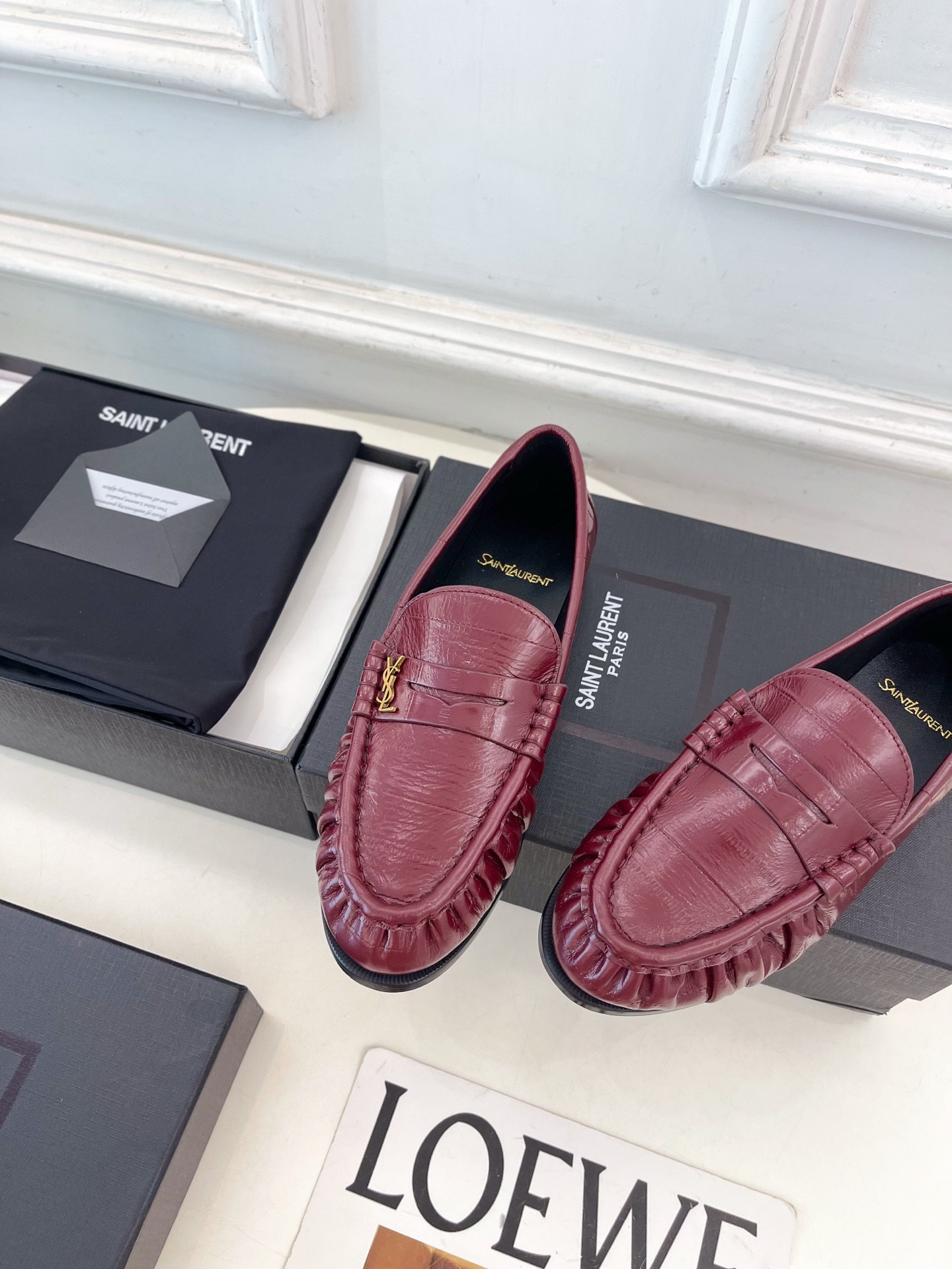 SAIN*LAURENT  圣罗兰  26𝐬𝐬 ☘️2026春夏新品LE LOAFER褶皱乐福鞋 小皮鞋