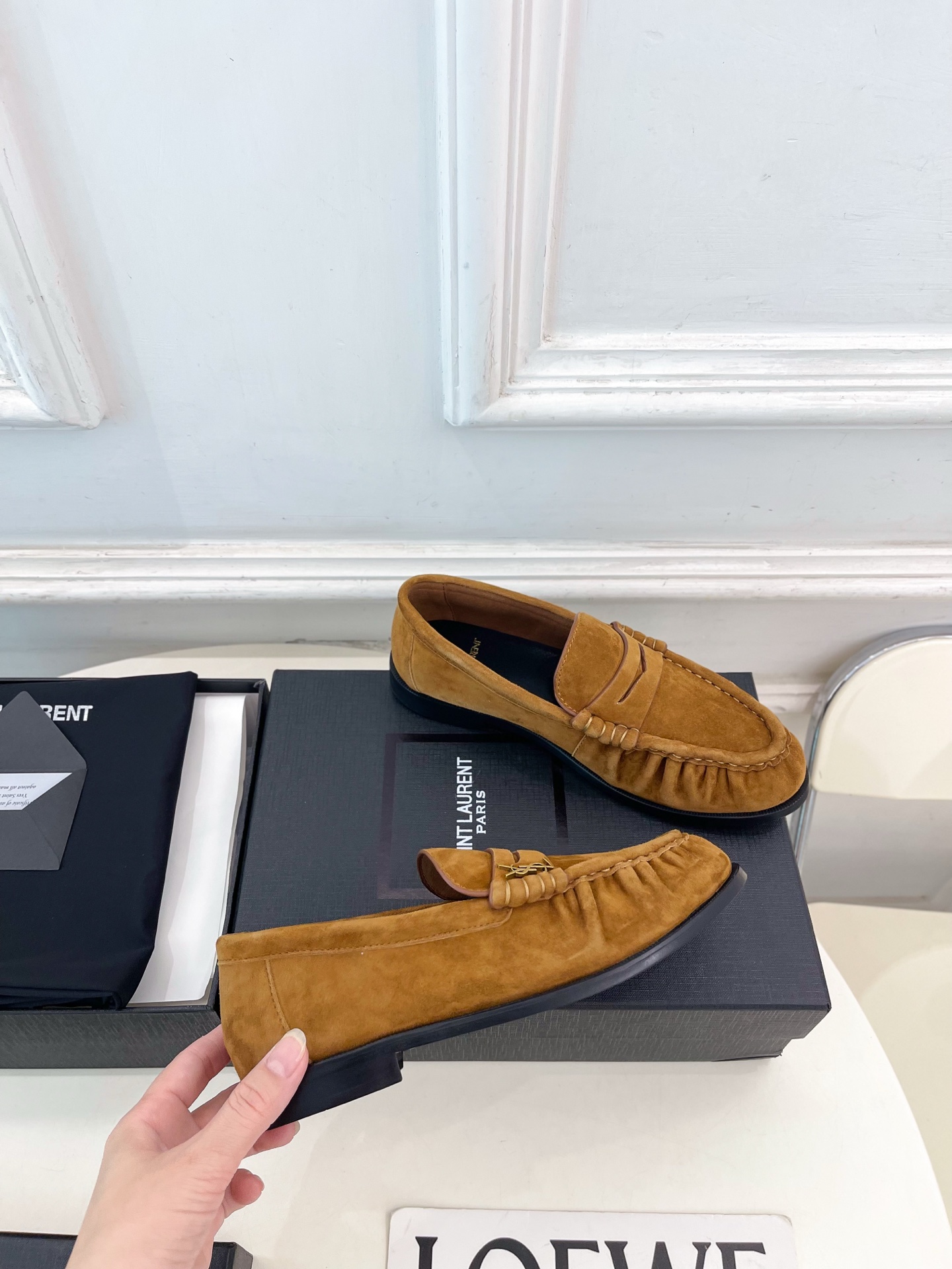 SAIN*LAURENT  圣罗兰  26𝐬𝐬 ☘️2026春夏新品LE LOAFER褶皱乐福鞋 小皮鞋