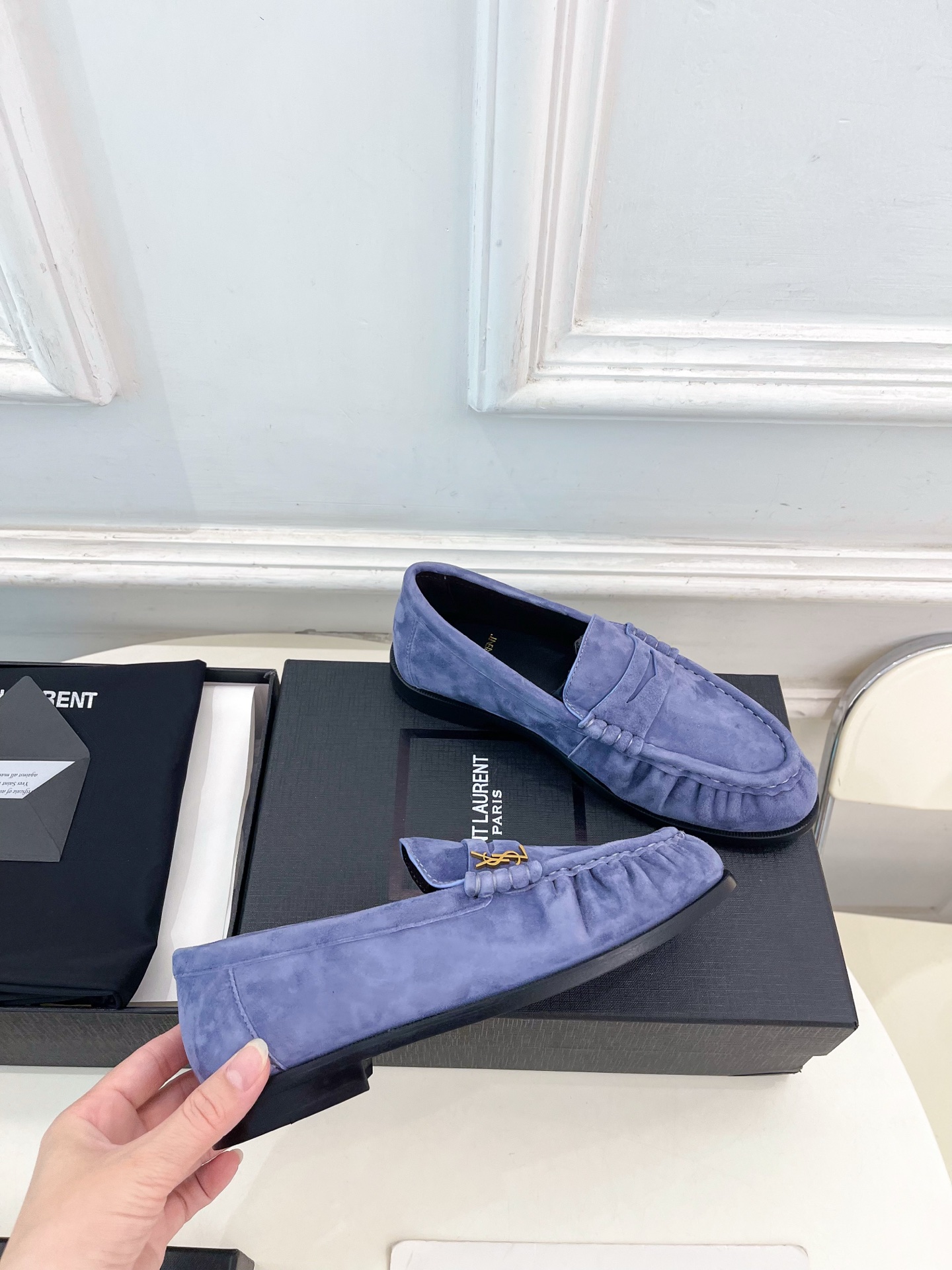 SAIN*LAURENT  圣罗兰  26𝐬𝐬 ☘️2026春夏新品LE LOAFER褶皱乐福鞋 小皮鞋