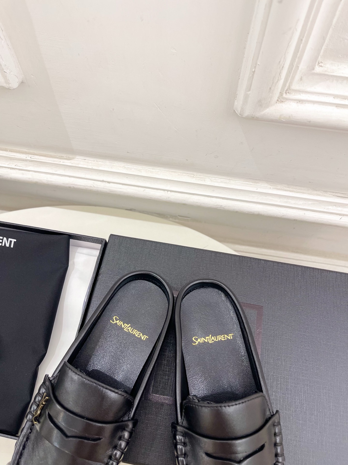 SAIN*LAURENT  圣罗兰  26𝐬𝐬 ☘️2026春夏新品LE LOAFER褶皱乐福穆勒鞋 半