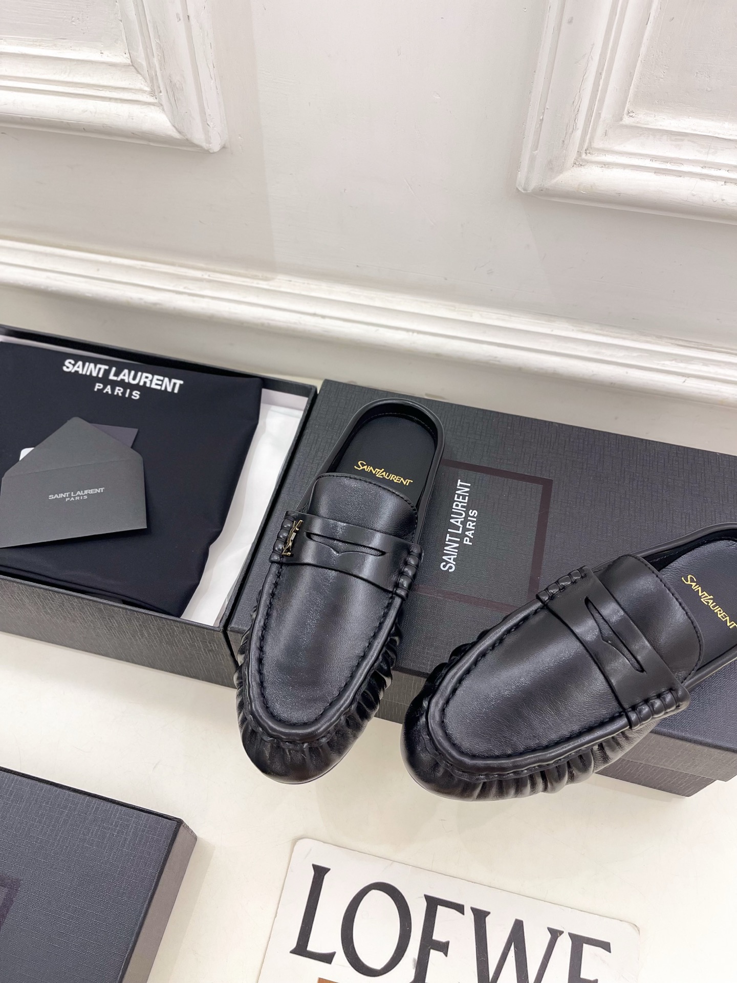 SAIN*LAURENT  圣罗兰  26𝐬𝐬 ☘️2026春夏新品LE LOAFER褶皱乐福穆勒鞋 半