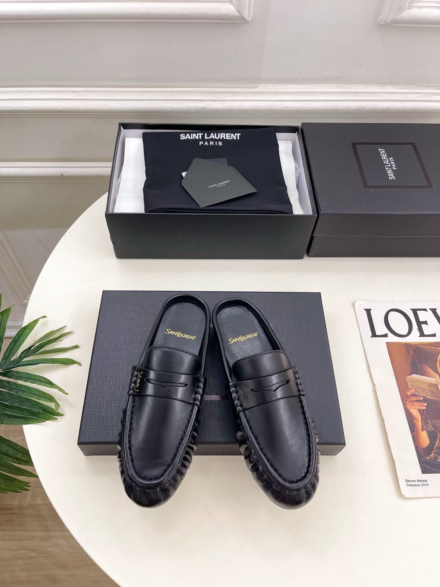 SAIN*LAURENT  圣罗兰  26𝐬𝐬 ☘️2026春夏新品LE LOAFER褶皱乐福穆勒鞋 半