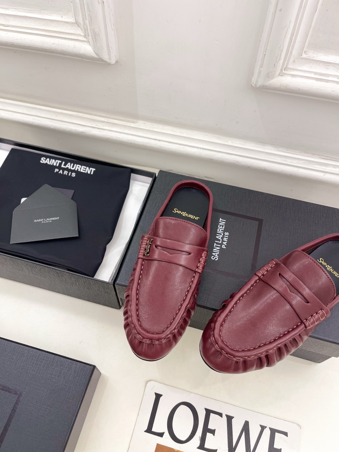 SAIN*LAURENT  圣罗兰  26𝐬𝐬 ☘️2026春夏新品LE LOAFER褶皱乐福穆勒鞋 半