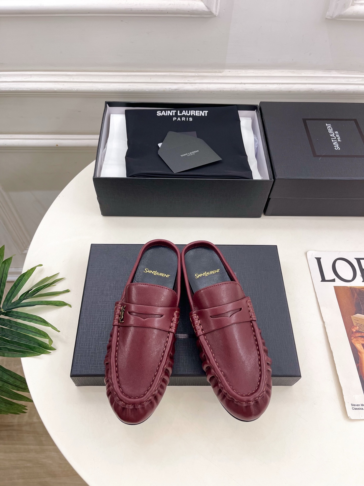SAIN*LAURENT  圣罗兰  26𝐬𝐬 ☘️2026春夏新品LE LOAFER褶皱乐福穆勒鞋 半