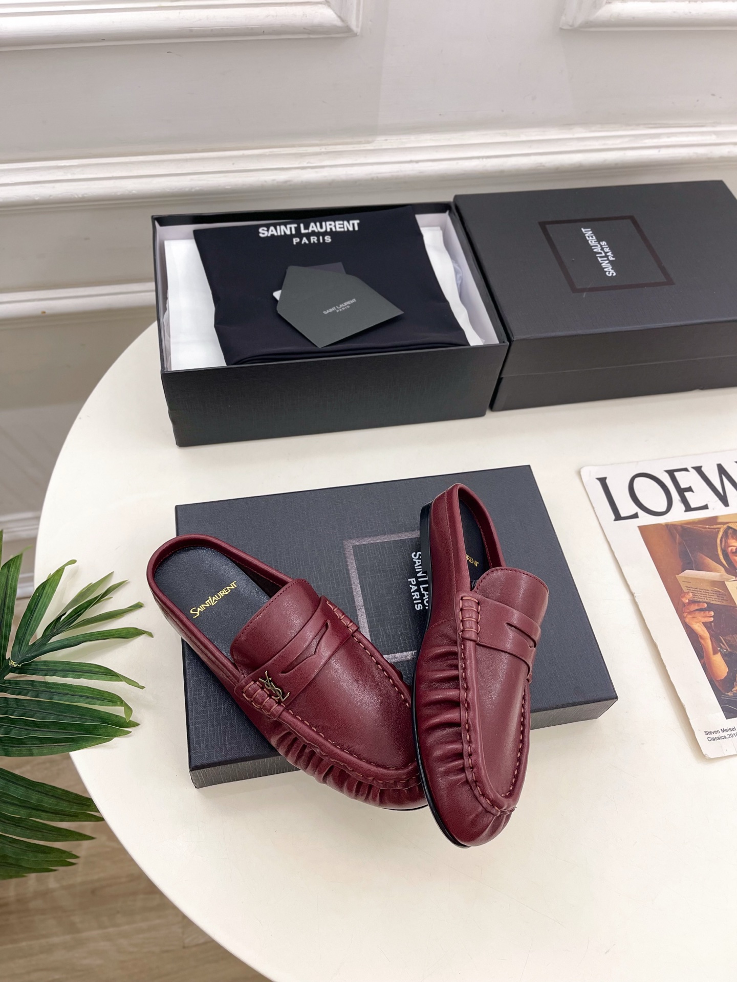 SAIN*LAURENT  圣罗兰  26𝐬𝐬 ☘️2026春夏新品LE LOAFER褶皱乐福穆勒鞋 半