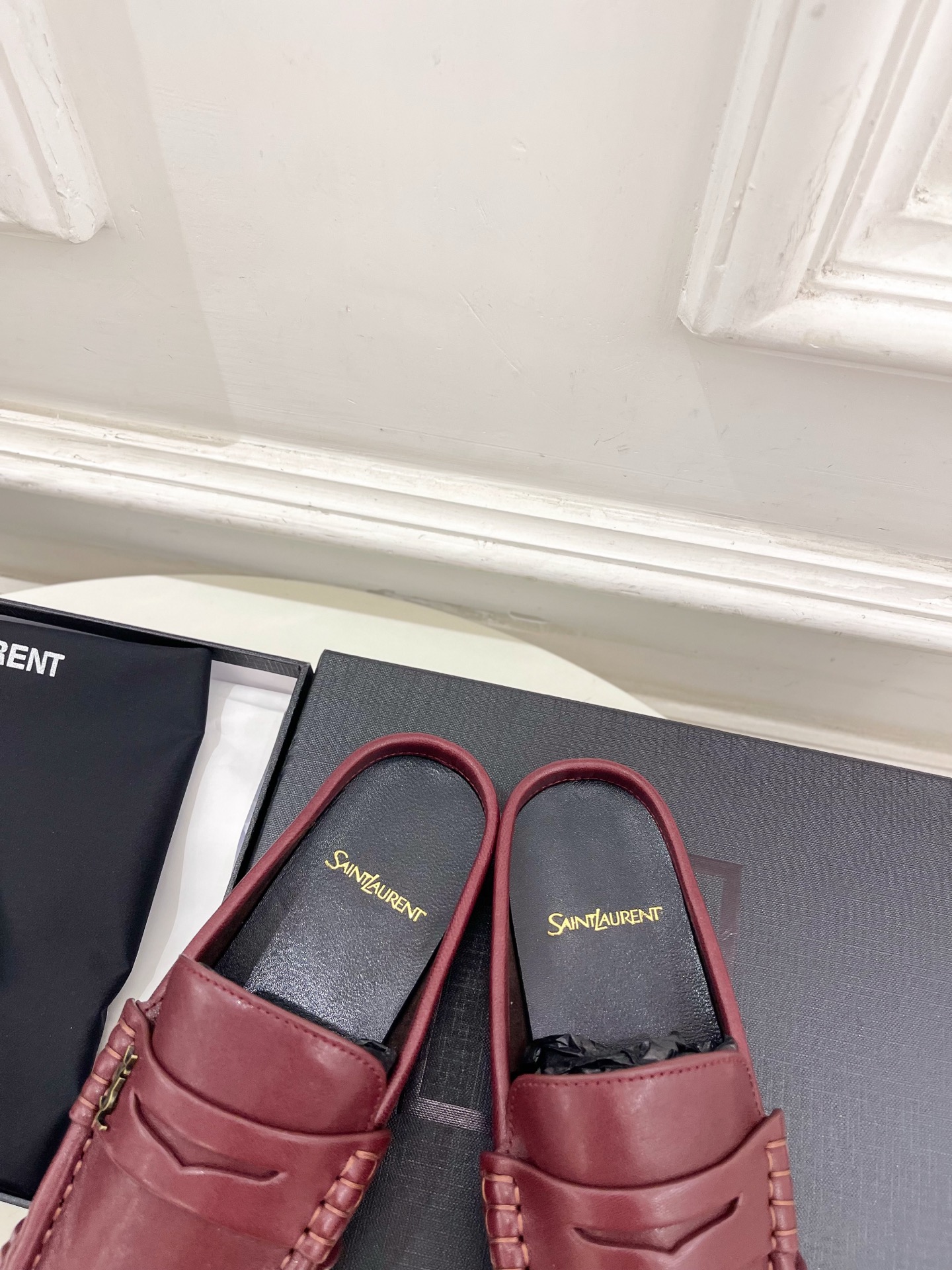 SAIN*LAURENT  圣罗兰  26𝐬𝐬 ☘️2026春夏新品LE LOAFER褶皱乐福穆勒鞋 半