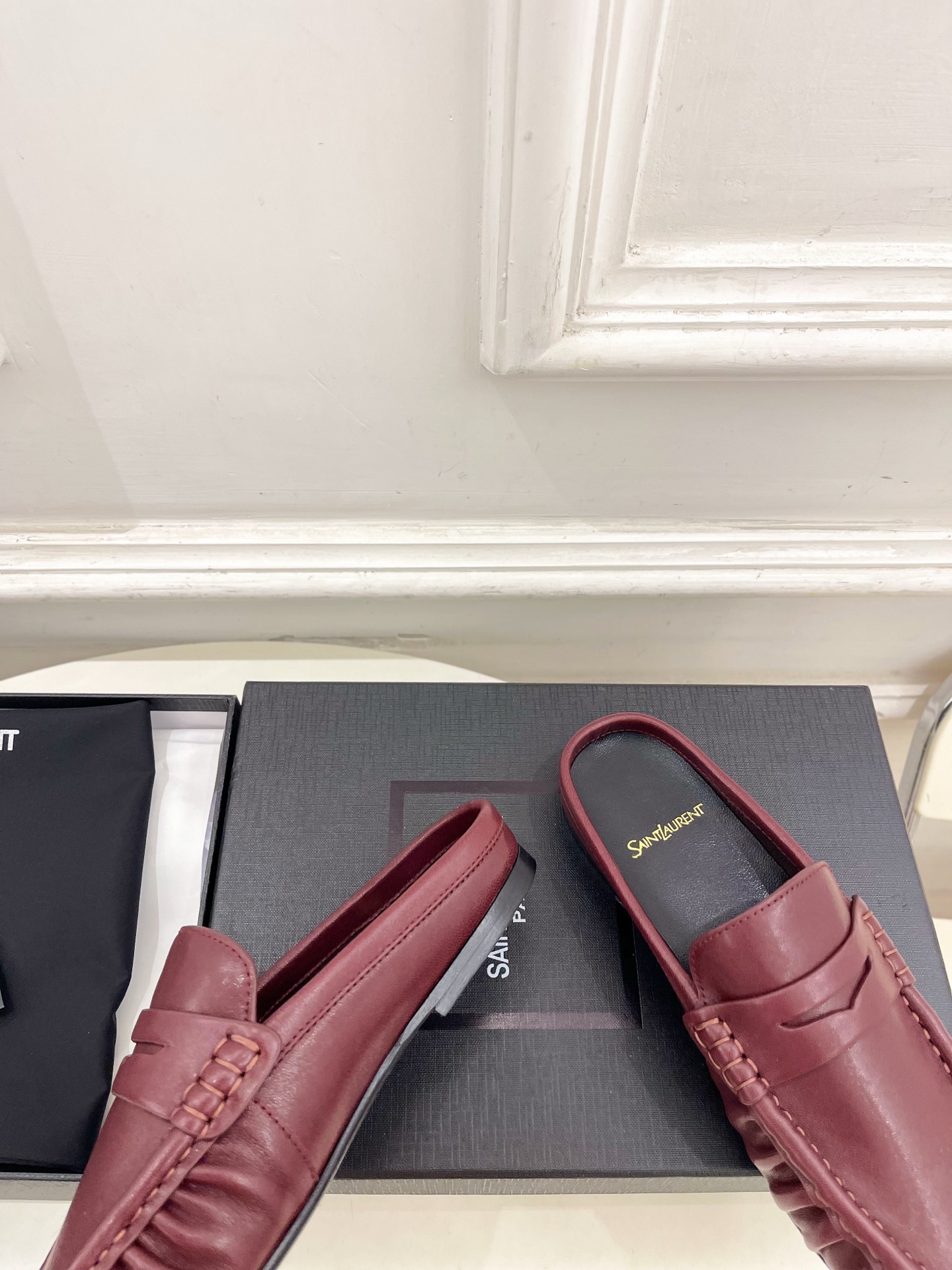 SAIN*LAURENT  圣罗兰  26𝐬𝐬 ☘️2026春夏新品LE LOAFER褶皱乐福穆勒鞋 半