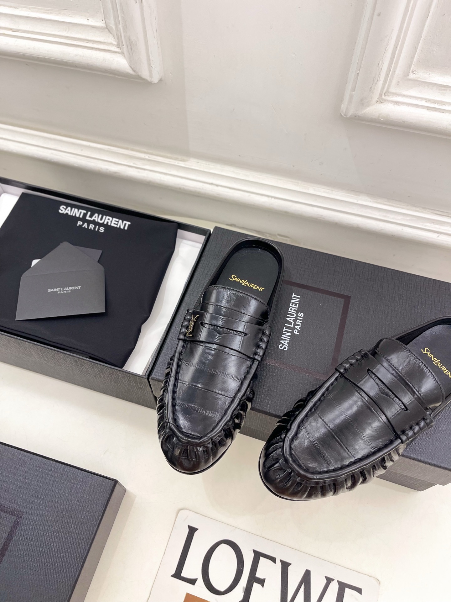 SAIN*LAURENT  圣罗兰  26𝐬𝐬 ☘️2026春夏新品LE LOAFER褶皱乐福穆勒鞋 半