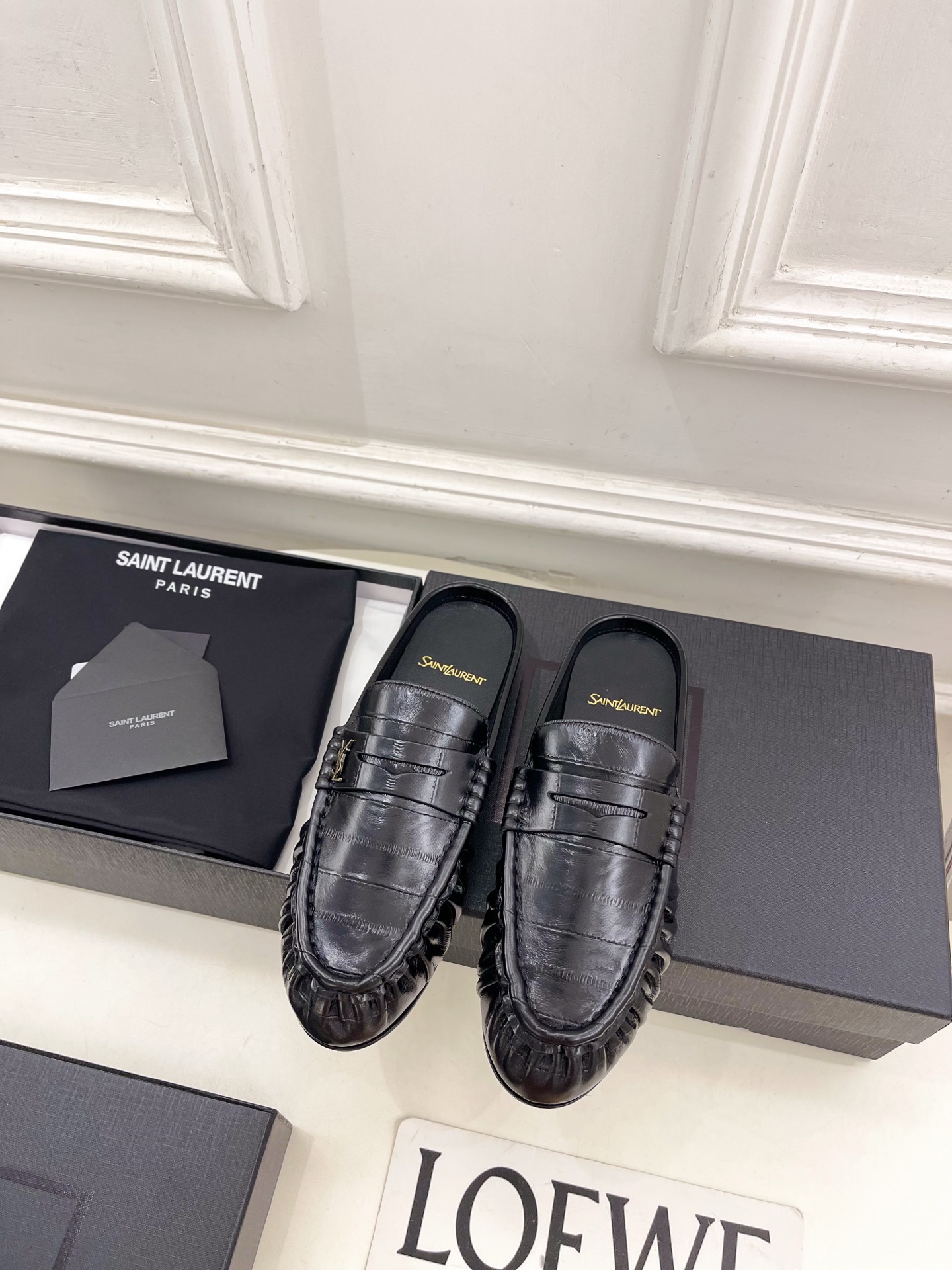SAIN*LAURENT  圣罗兰  26𝐬𝐬 ☘️2026春夏新品LE LOAFER褶皱乐福穆勒鞋 半