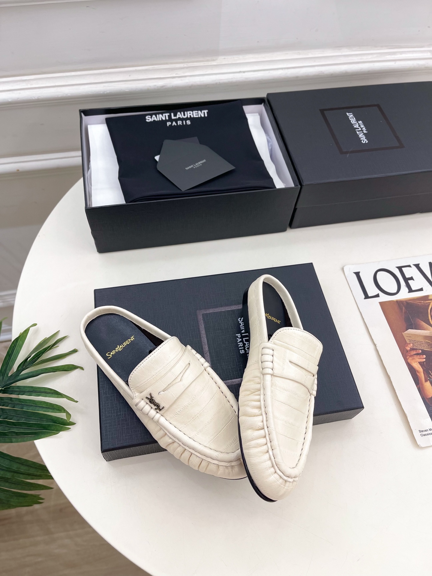 SAIN*LAURENT  圣罗兰  26𝐬𝐬 ☘️2026春夏新品LE LOAFER褶皱乐福穆勒鞋 半