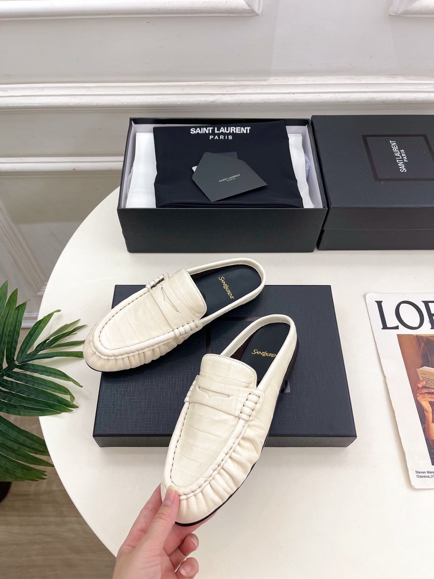 SAIN*LAURENT  圣罗兰  26𝐬𝐬 ☘️2026春夏新品LE LOAFER褶皱乐福穆勒鞋 半