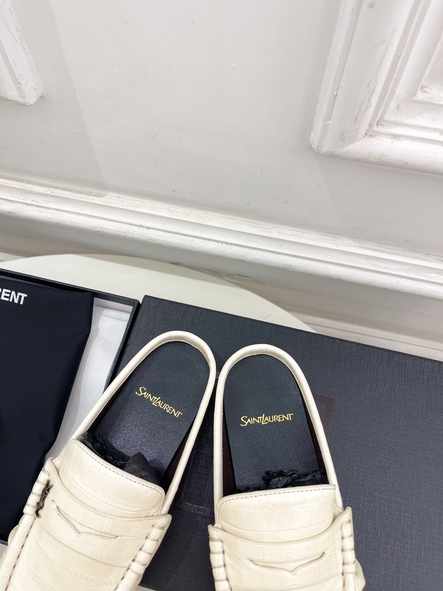 SAIN*LAURENT  圣罗兰  26𝐬𝐬 ☘️2026春夏新品LE LOAFER褶皱乐福穆勒鞋 半