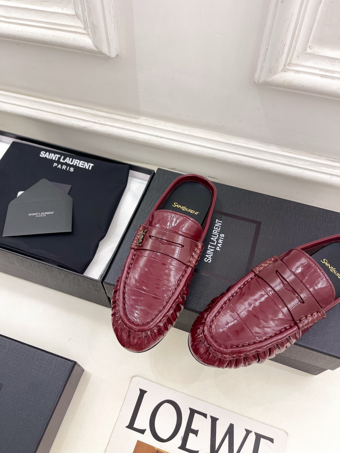 SAIN*LAURENT  圣罗兰  26𝐬𝐬 ☘️2026春夏新品LE LOAFER褶皱乐福穆勒鞋 半