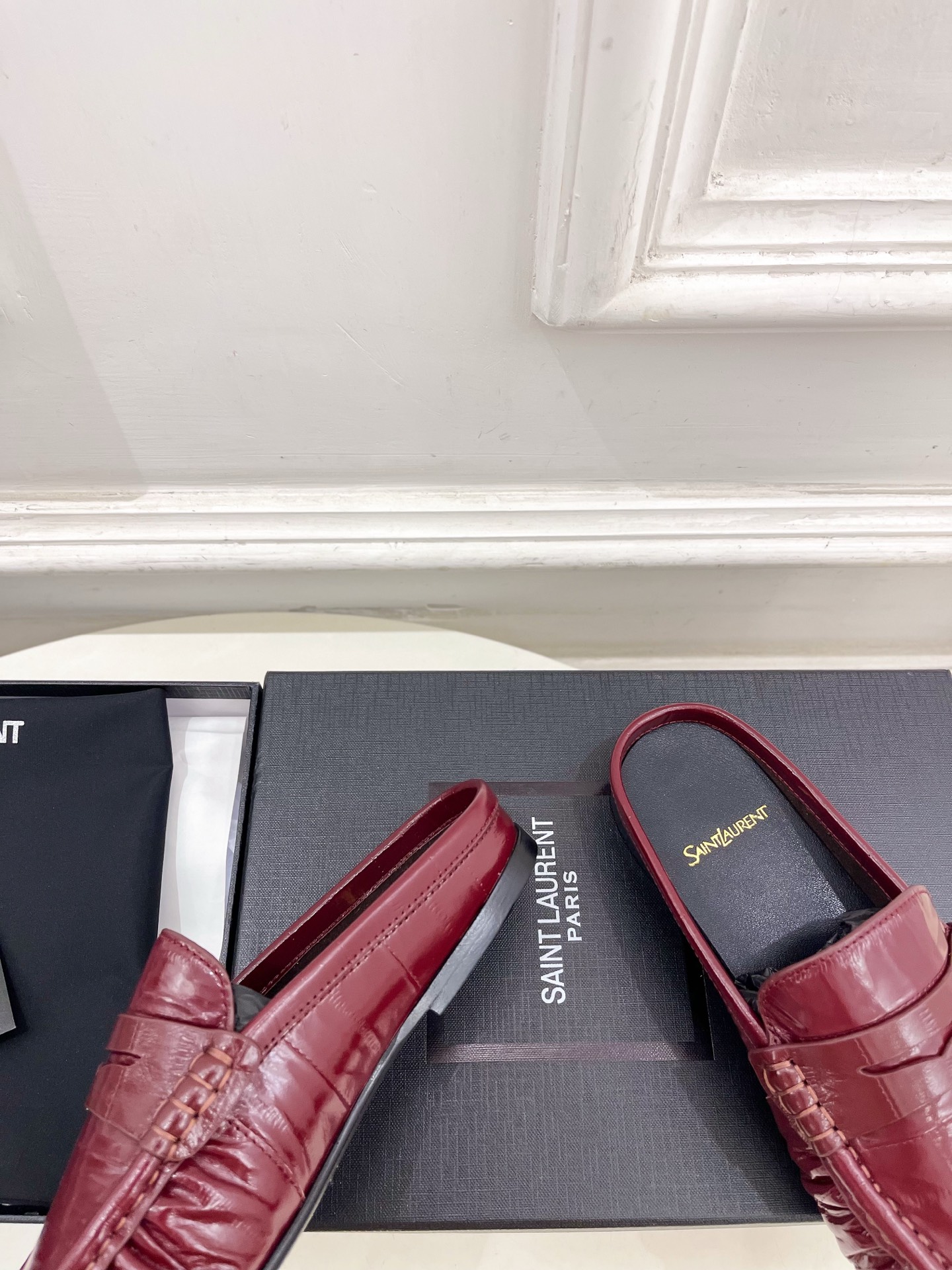SAIN*LAURENT  圣罗兰  26𝐬𝐬 ☘️2026春夏新品LE LOAFER褶皱乐福穆勒鞋 半