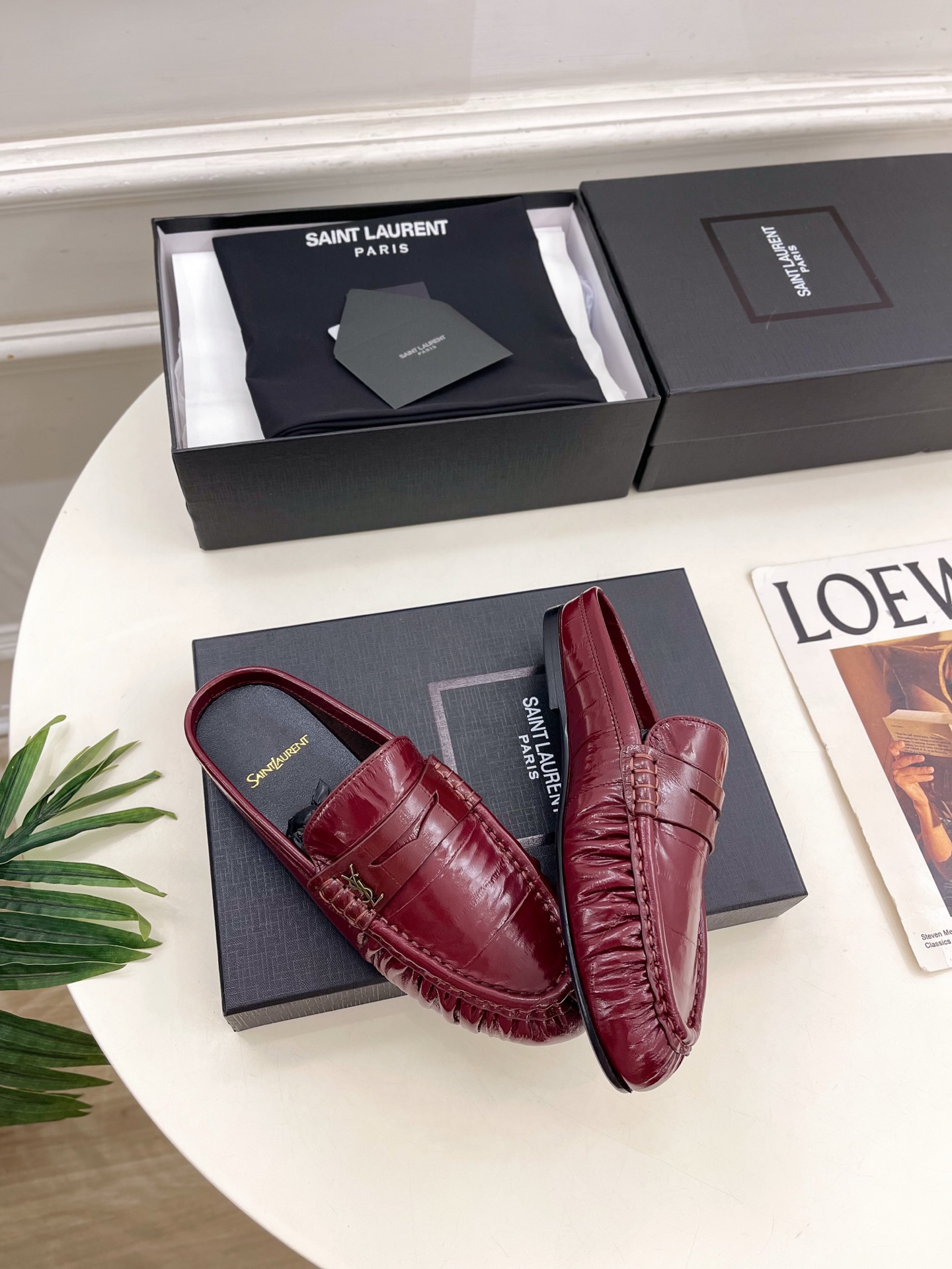 SAIN*LAURENT  圣罗兰  26𝐬𝐬 ☘️2026春夏新品LE LOAFER褶皱乐福穆勒鞋 半