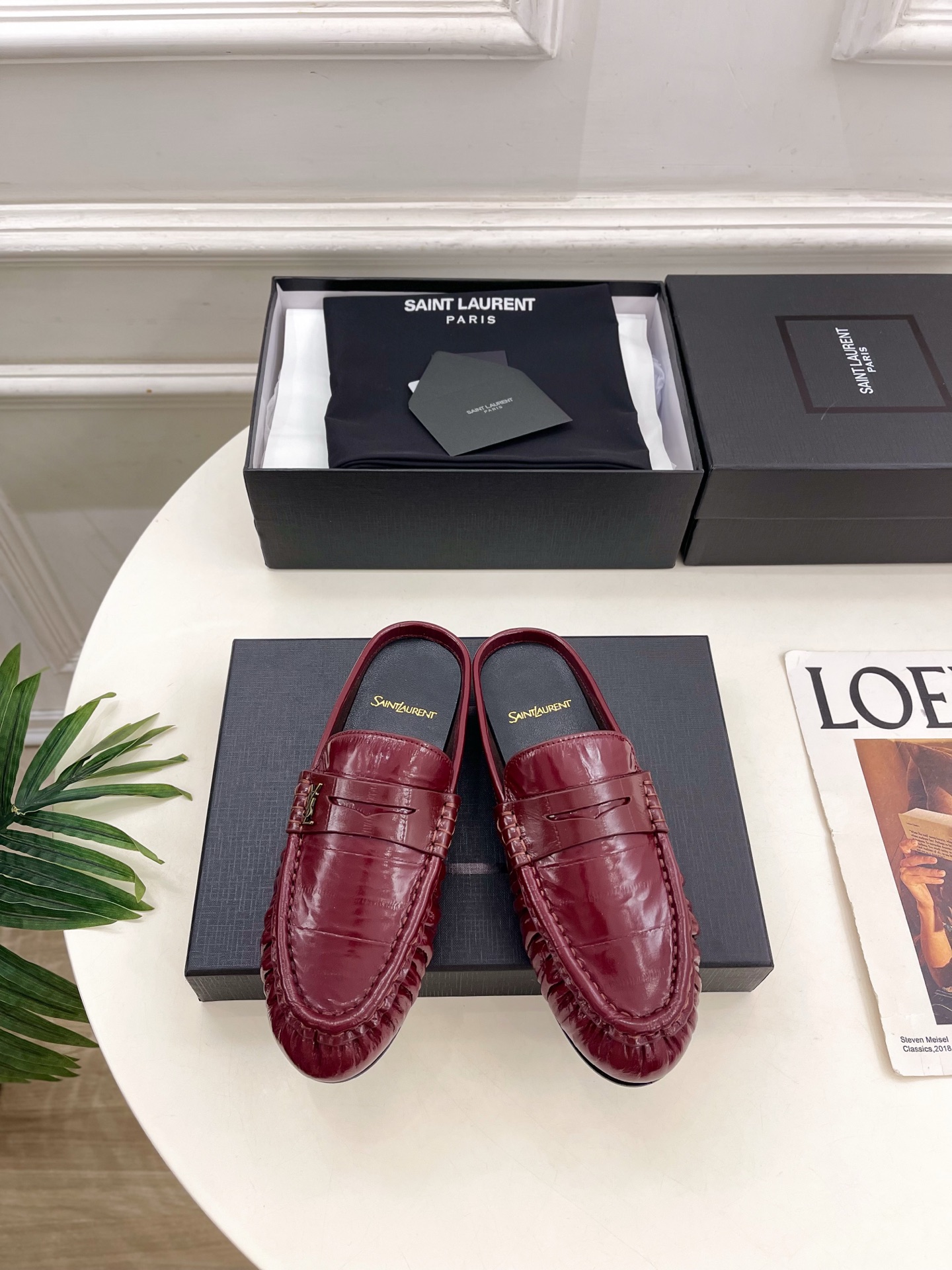 SAIN*LAURENT  圣罗兰  26𝐬𝐬 ☘️2026春夏新品LE LOAFER褶皱乐福穆勒鞋 半