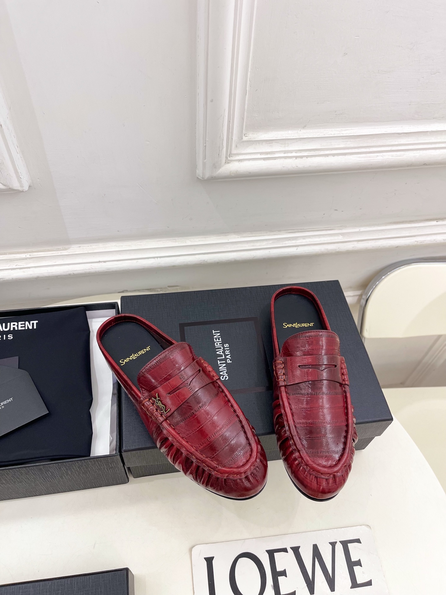 SAIN*LAURENT  圣罗兰  26𝐬𝐬 ☘️2026春夏新品LE LOAFER褶皱乐福穆勒鞋 半