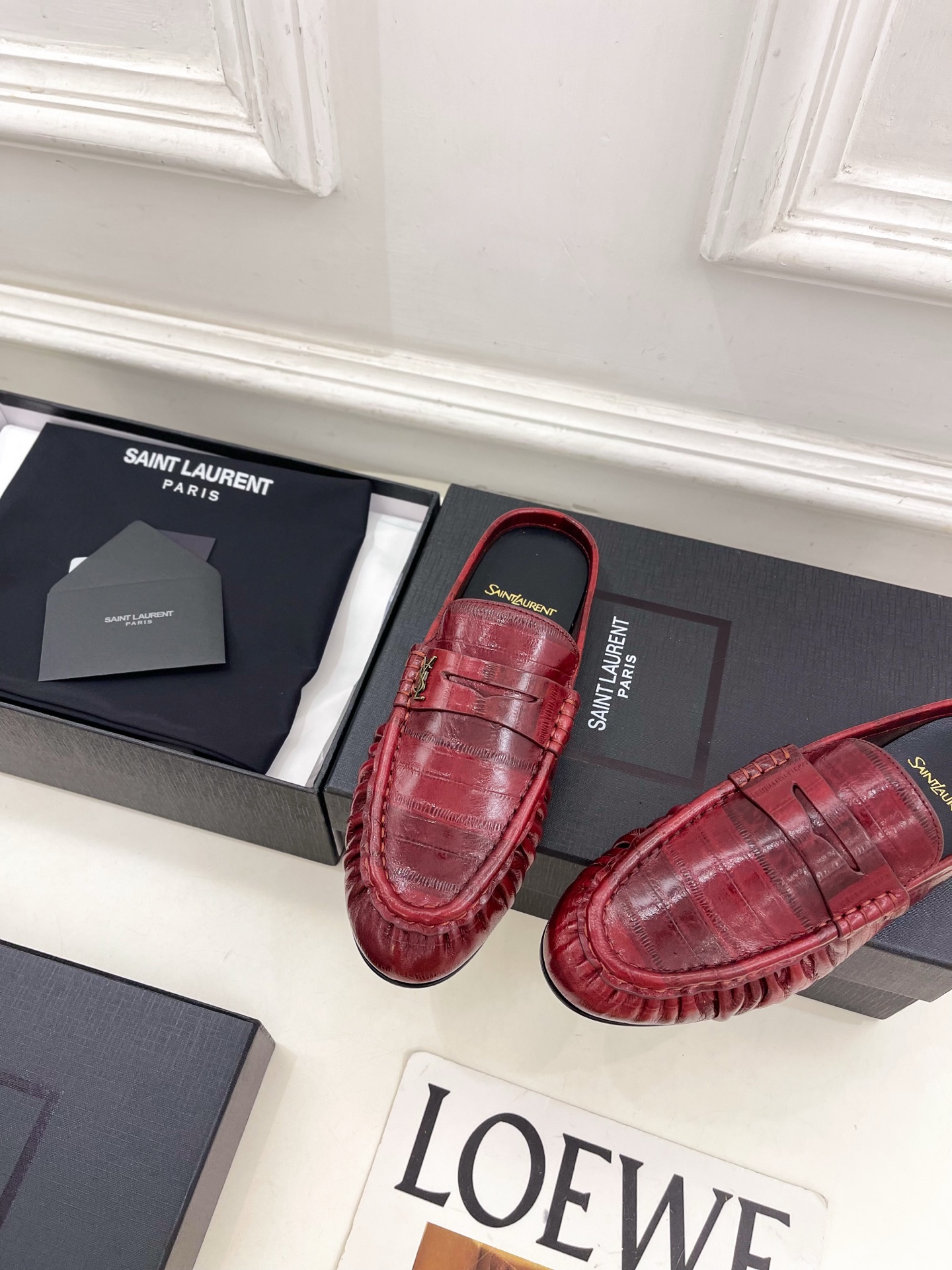 SAIN*LAURENT  圣罗兰  26𝐬𝐬 ☘️2026春夏新品LE LOAFER褶皱乐福穆勒鞋 半