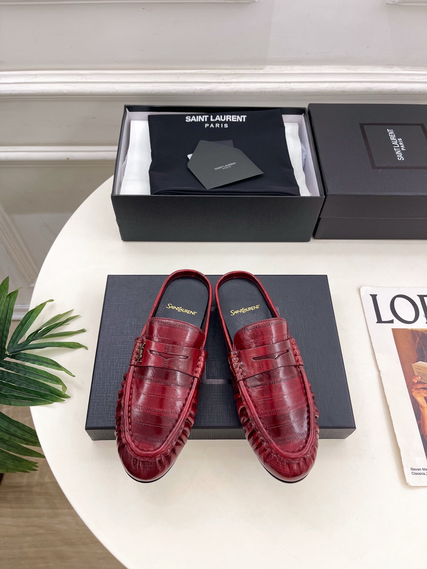 SAIN*LAURENT  圣罗兰  26𝐬𝐬 ☘️2026春夏新品LE LOAFER褶皱乐福穆勒鞋 半
