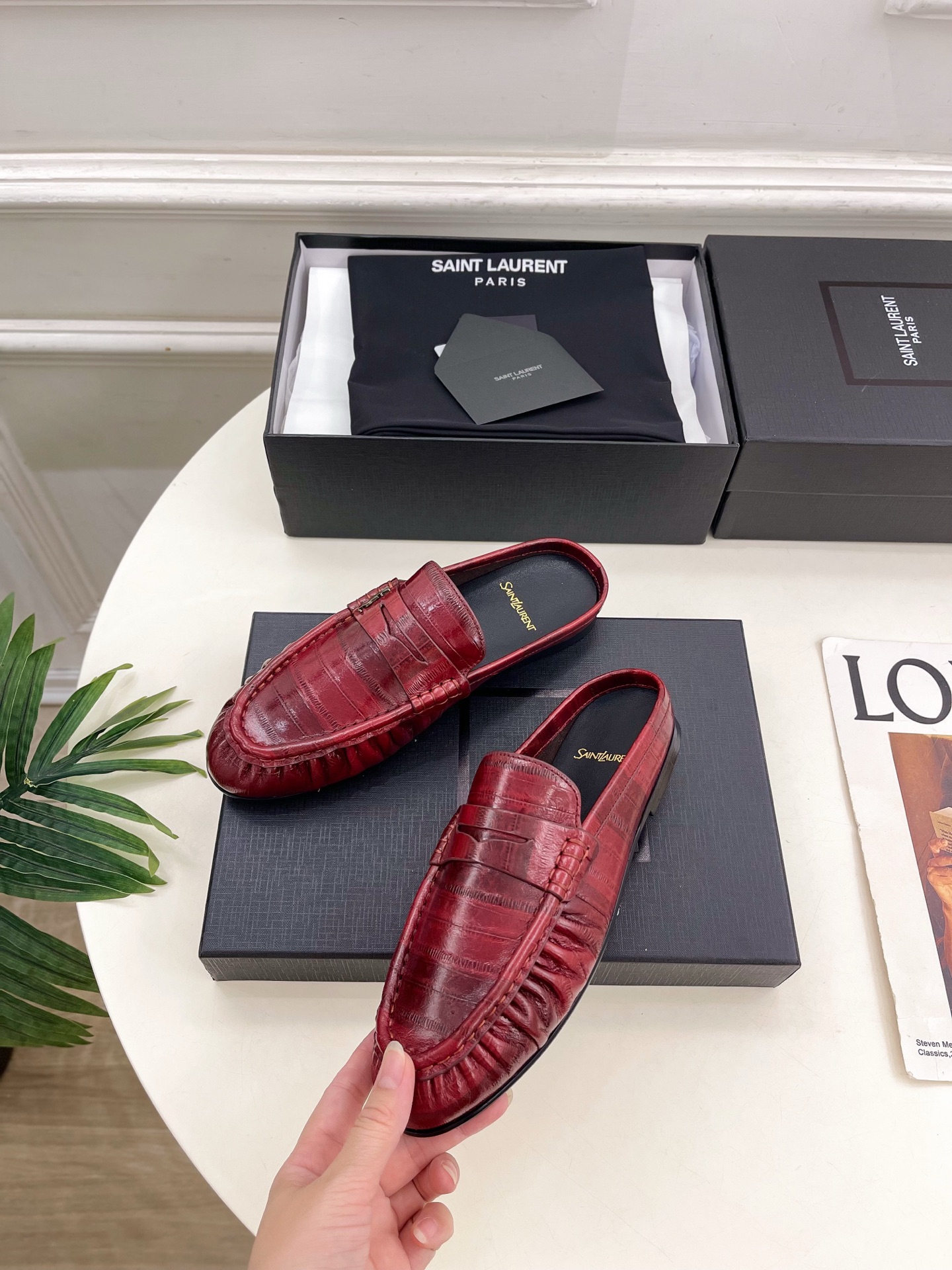 SAIN*LAURENT  圣罗兰  26𝐬𝐬 ☘️2026春夏新品LE LOAFER褶皱乐福穆勒鞋 半