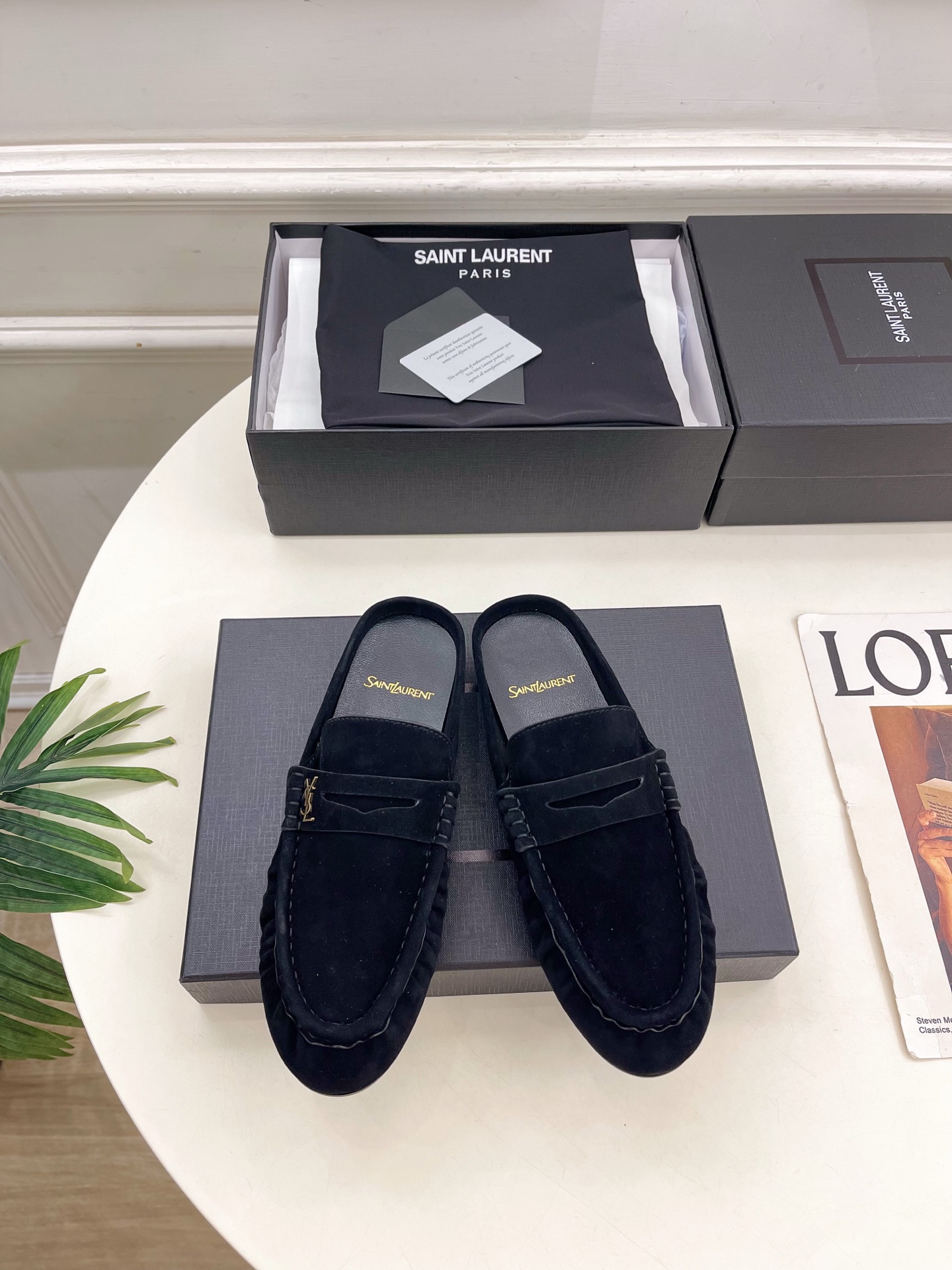 SAIN*LAURENT  圣罗兰  26𝐬𝐬 ☘️2026春夏新品LE LOAFER褶皱乐福穆勒鞋 半