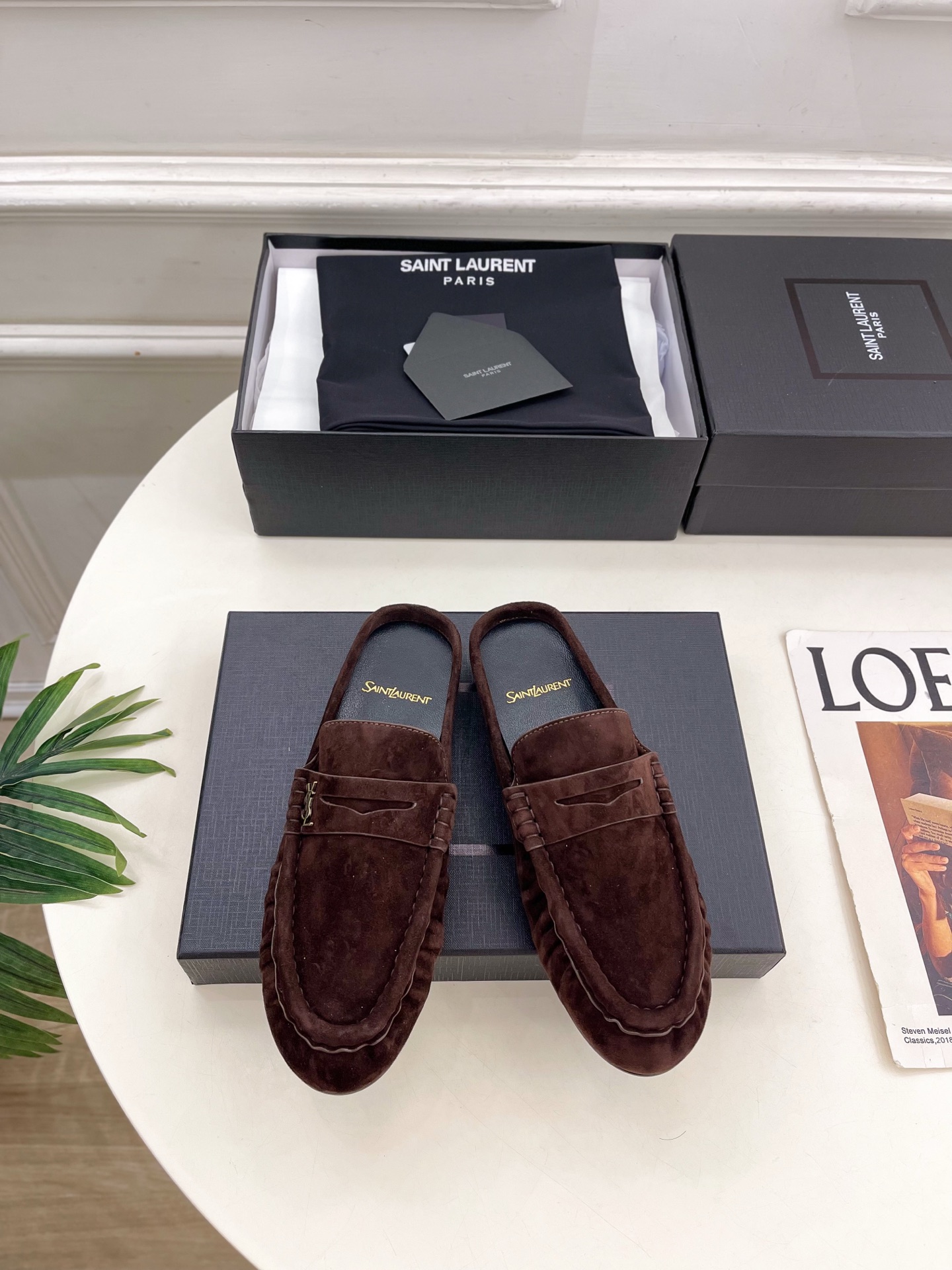 SAIN*LAURENT  圣罗兰  26𝐬𝐬 ☘️2026春夏新品LE LOAFER褶皱乐福穆勒鞋 半