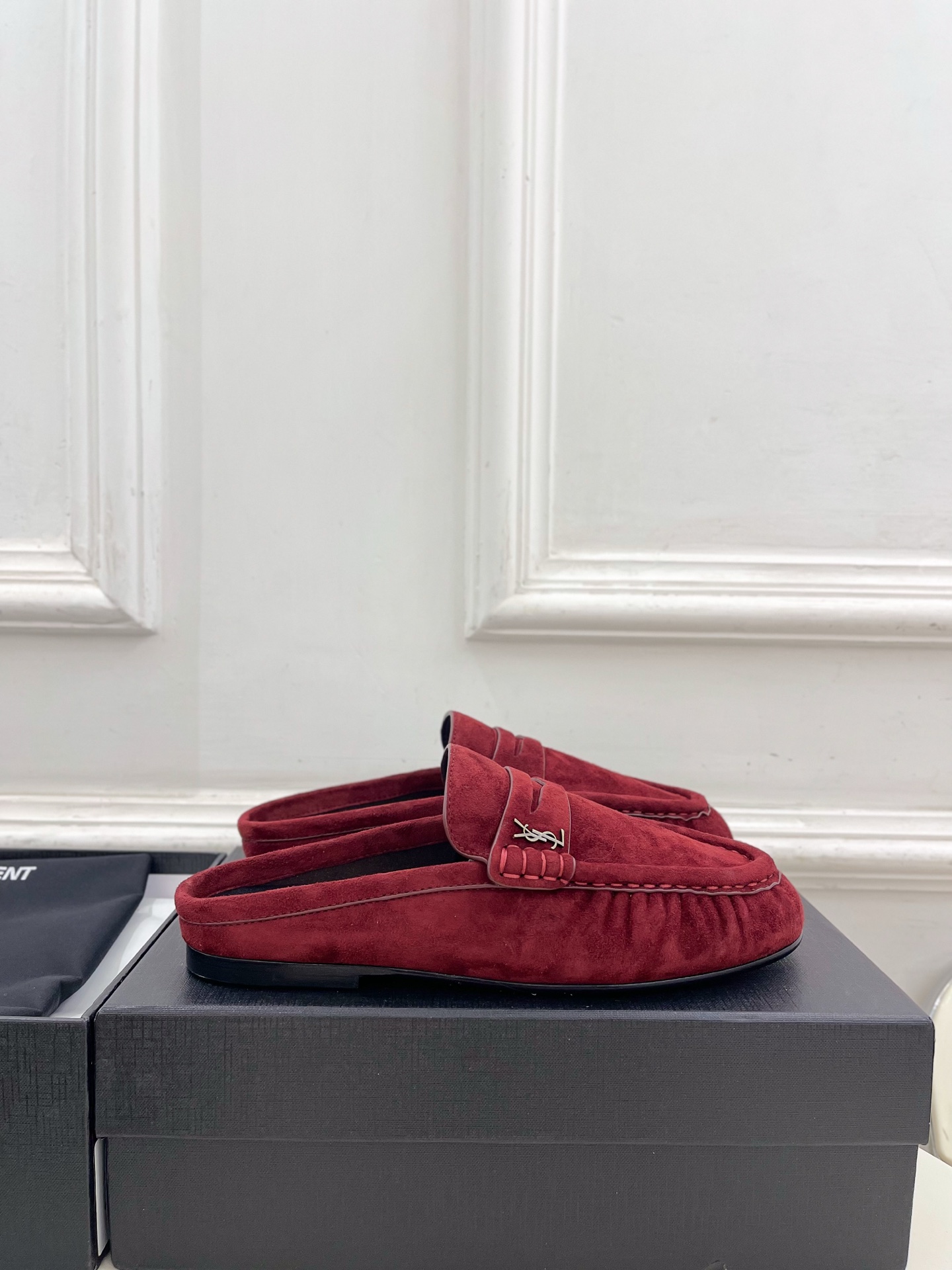 SAIN*LAURENT  圣罗兰  26𝐬𝐬 ☘️2026春夏新品LE LOAFER褶皱乐福穆勒鞋 半