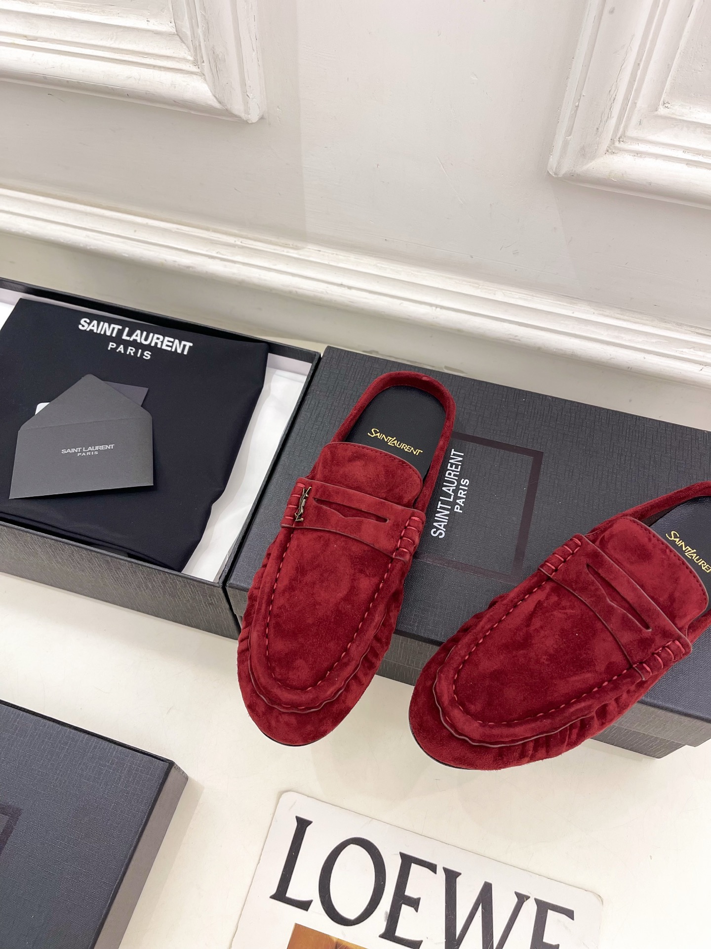 SAIN*LAURENT  圣罗兰  26𝐬𝐬 ☘️2026春夏新品LE LOAFER褶皱乐福穆勒鞋 半