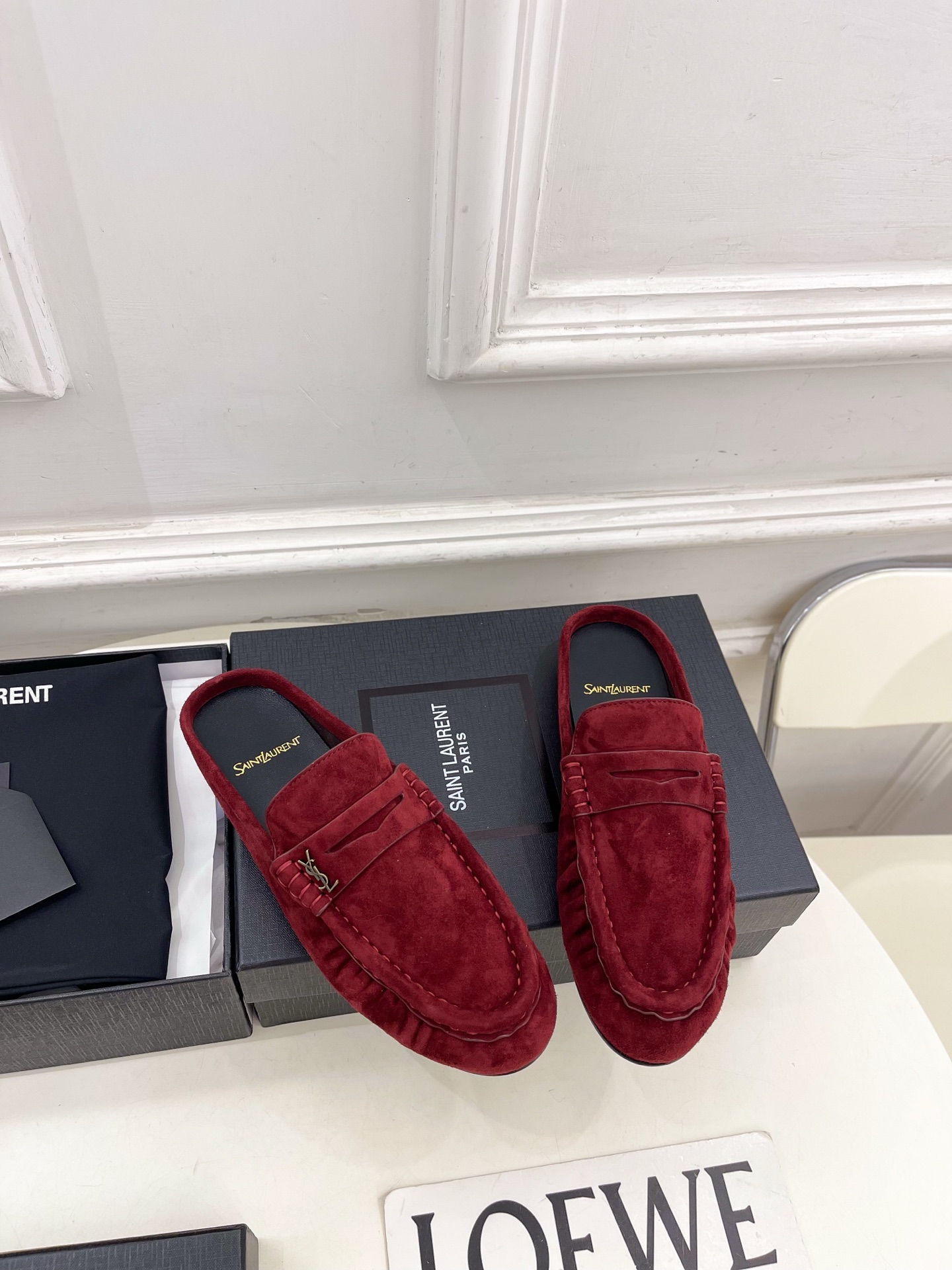 SAIN*LAURENT  圣罗兰  26𝐬𝐬 ☘️2026春夏新品LE LOAFER褶皱乐福穆勒鞋 半